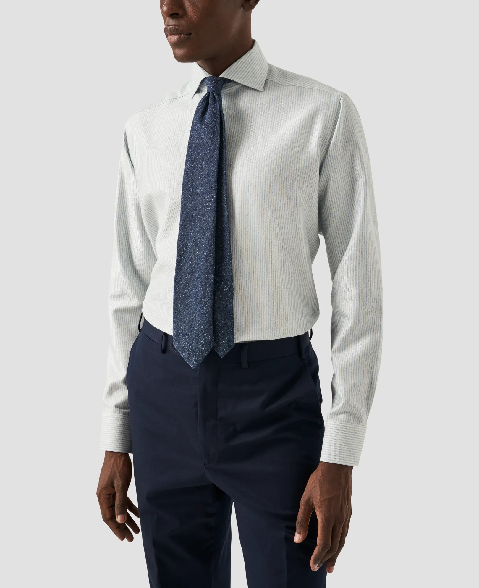 Eton - light blue cotton silk cashmere shirt