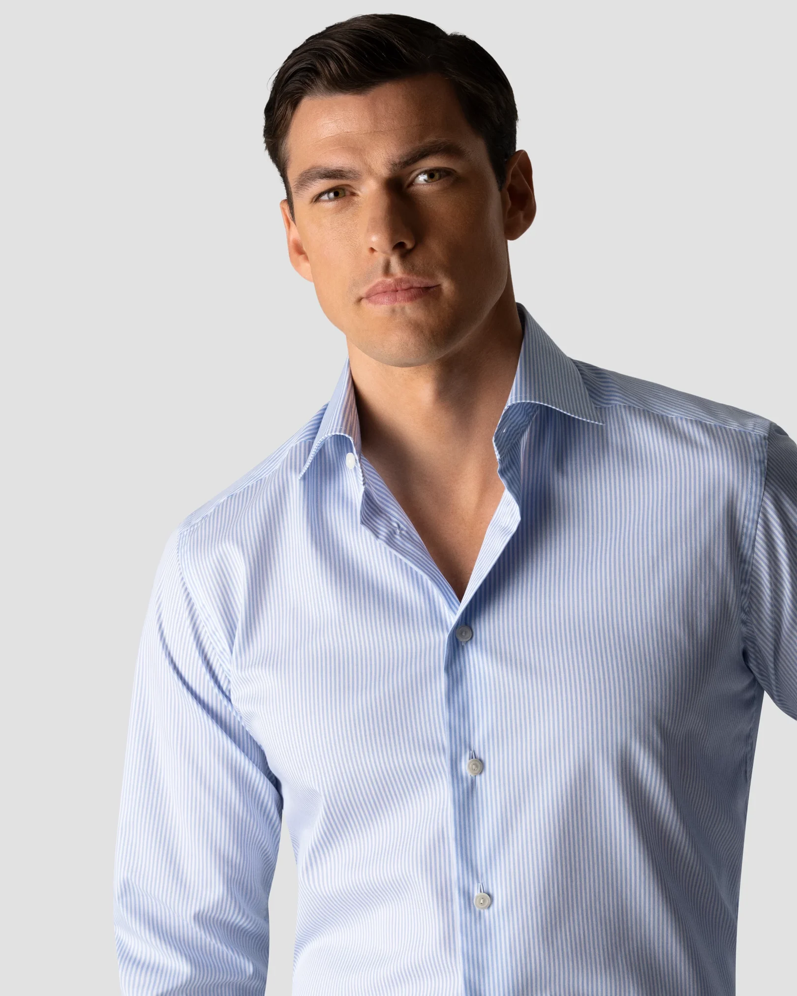 Eton - light blue twill cut away ss