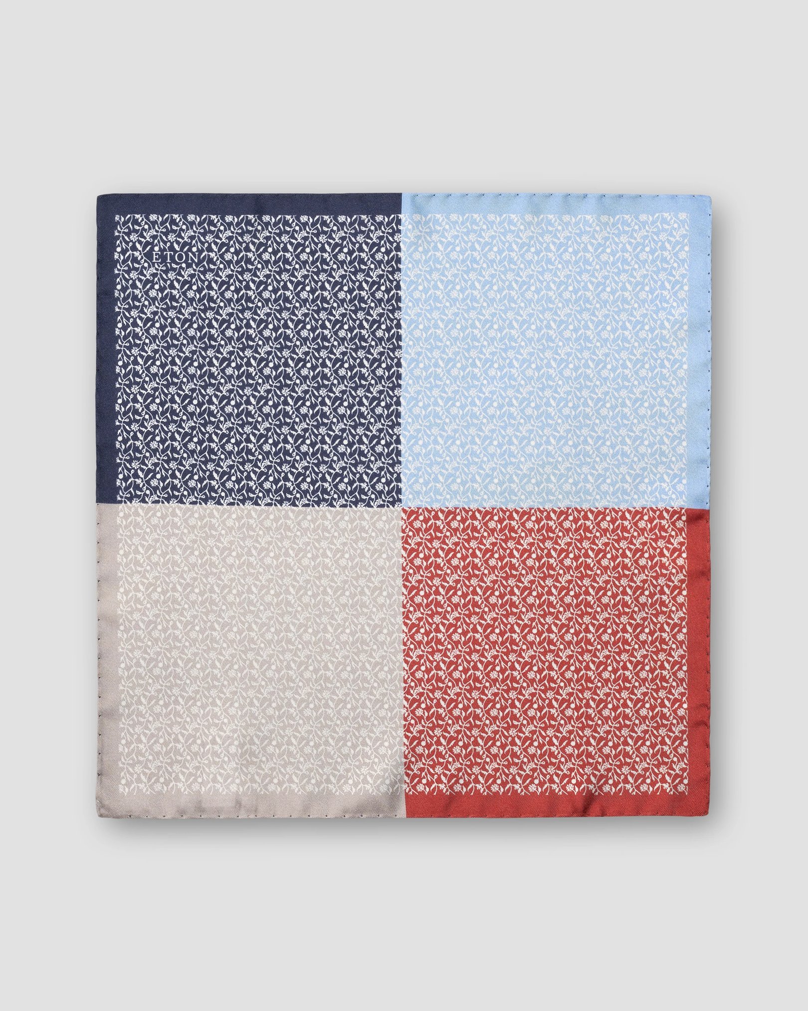 Eton - multi four sided floral silk pocket square