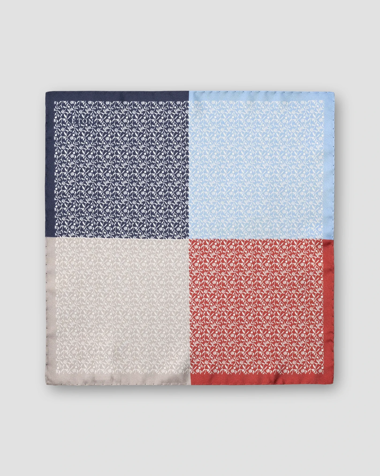Eton - multi four sided floral silk pocket square