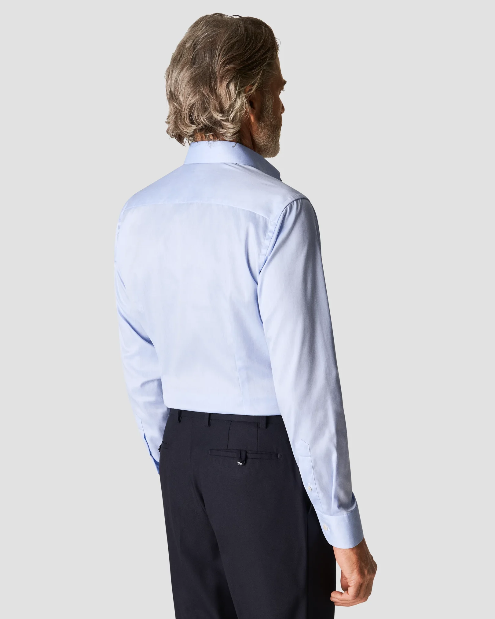 Eton - light blue signature twill flower details