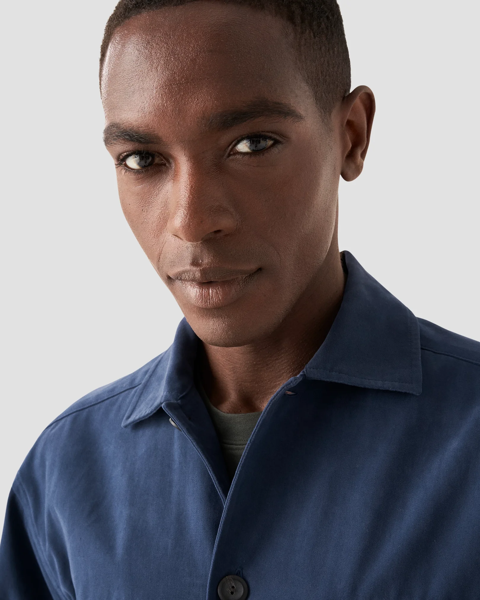 Eton - navy blue moleskin overshirt