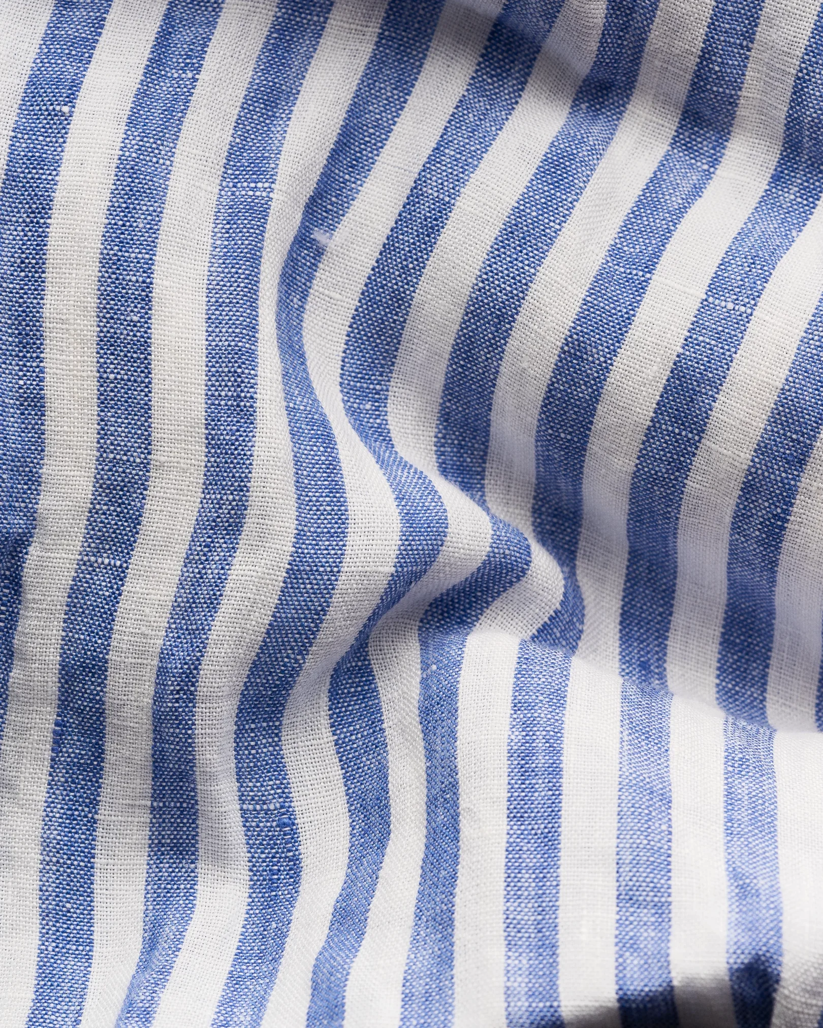 Eton - mid blue linen wide spread collar rounded single slim fit