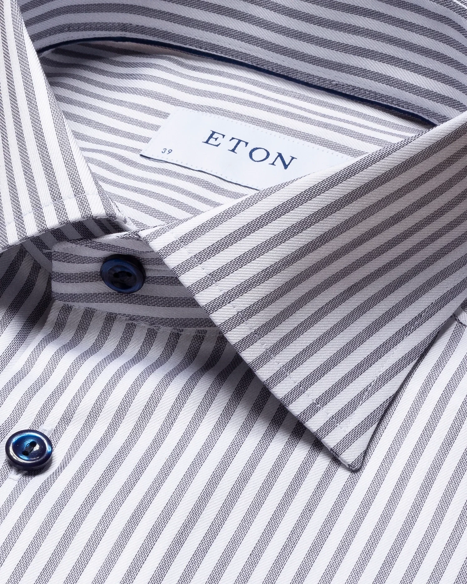 Eton - dark blue striped signature twill shirt