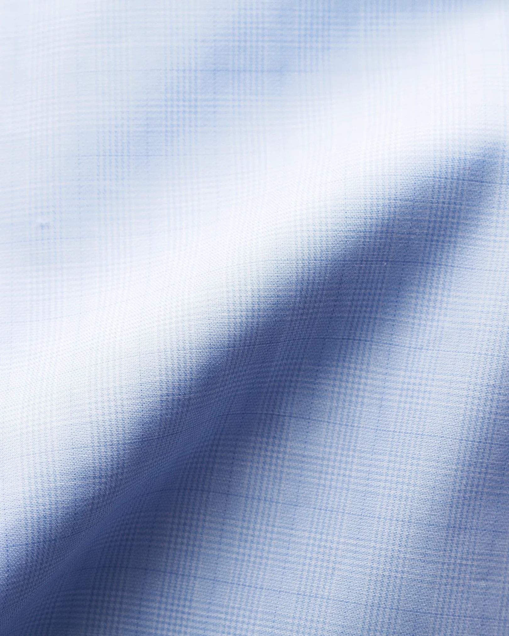 Eton - light blue checked fine twill shirt