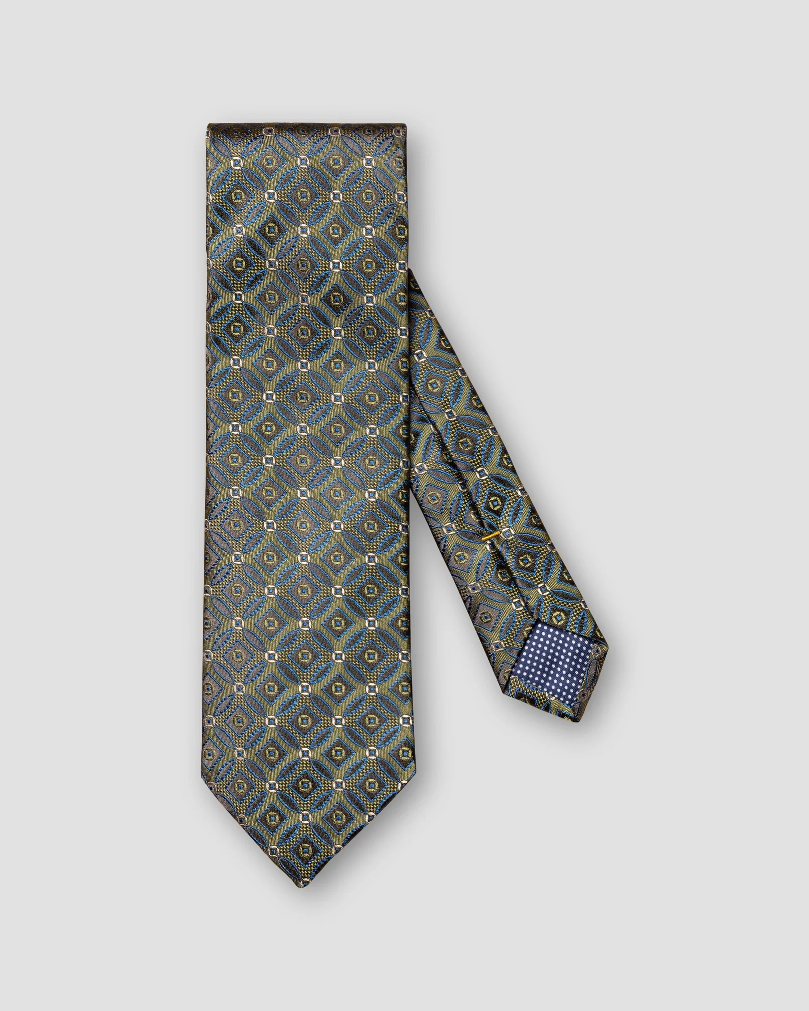 Eton - green geometric silk tie