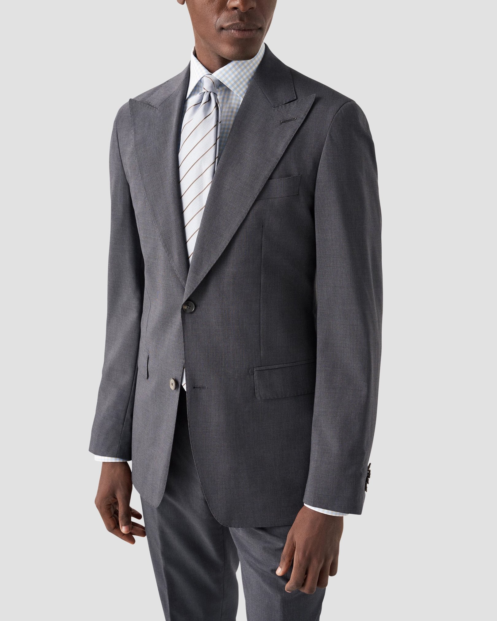 Eton - checked beige dobby