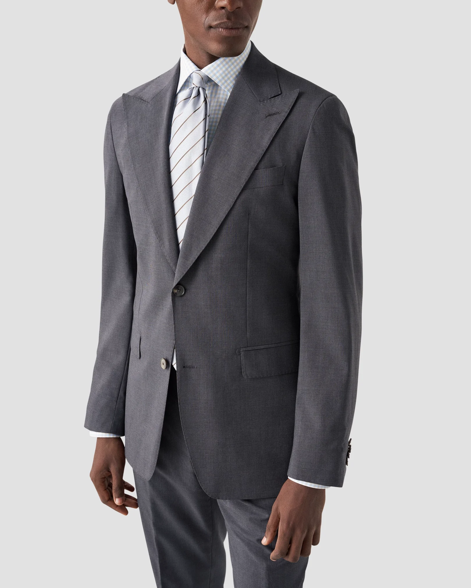 Eton - checked beige dobby