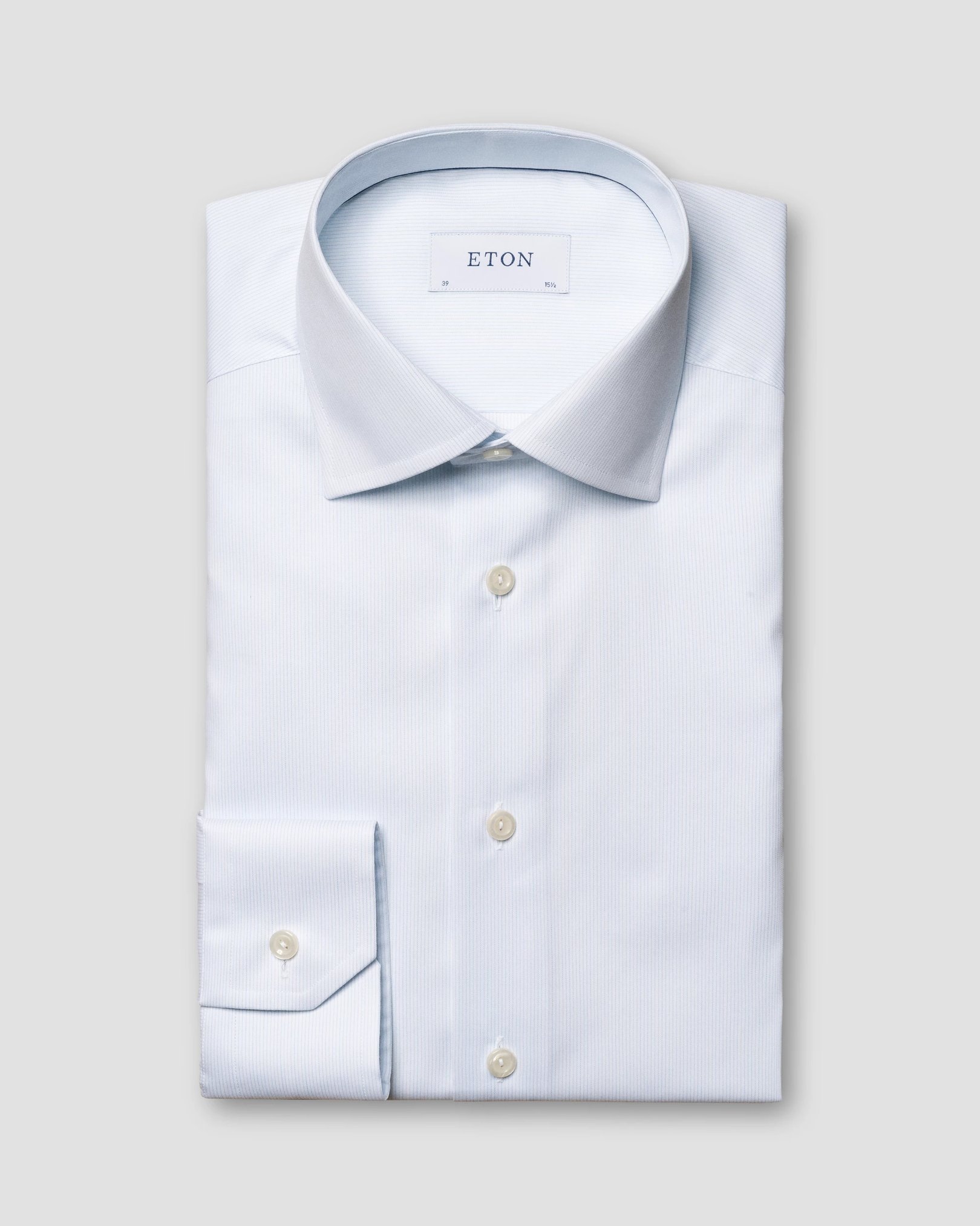 Eton - light blue twill solid shirt
