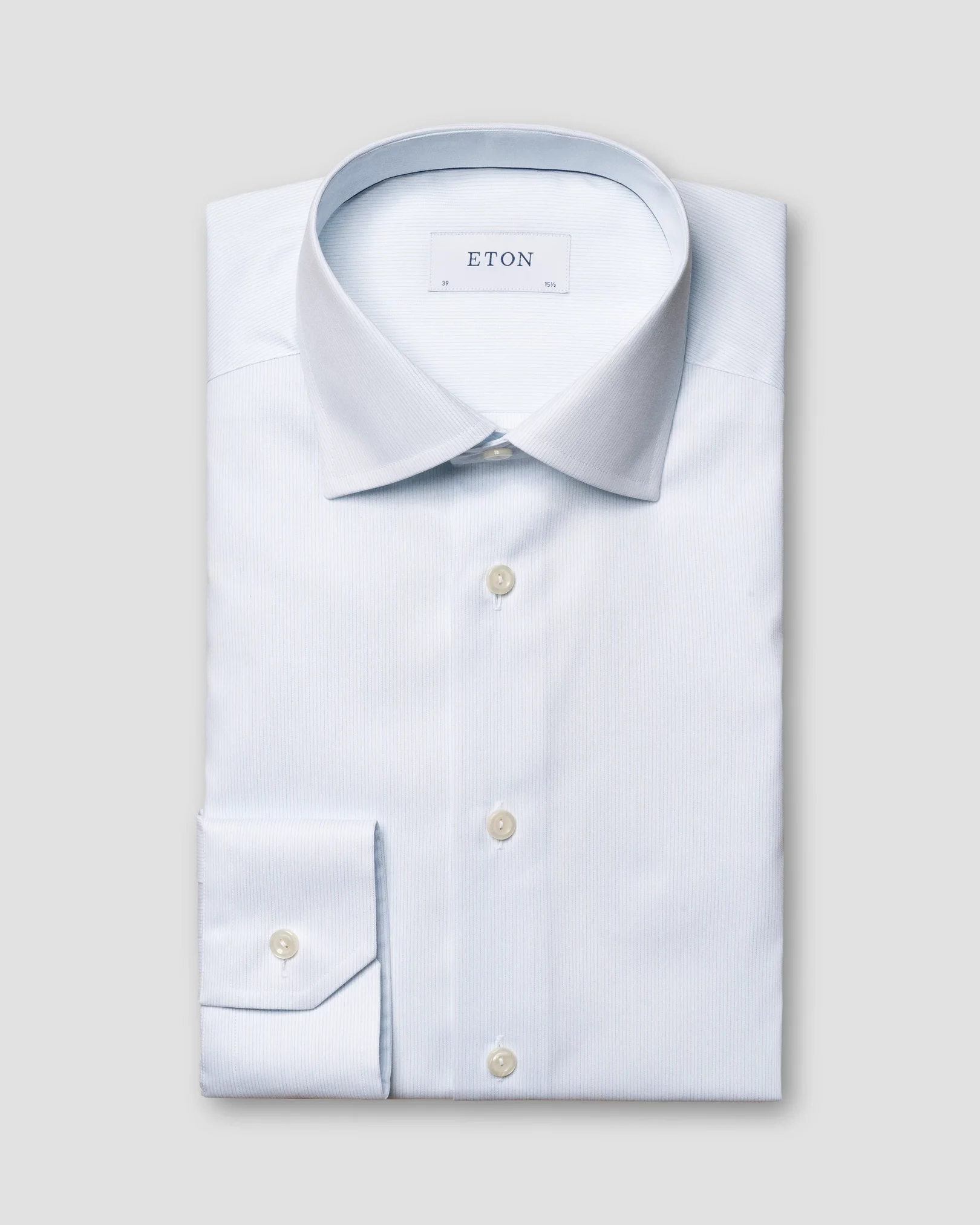 Eton - light blue twill solid shirt