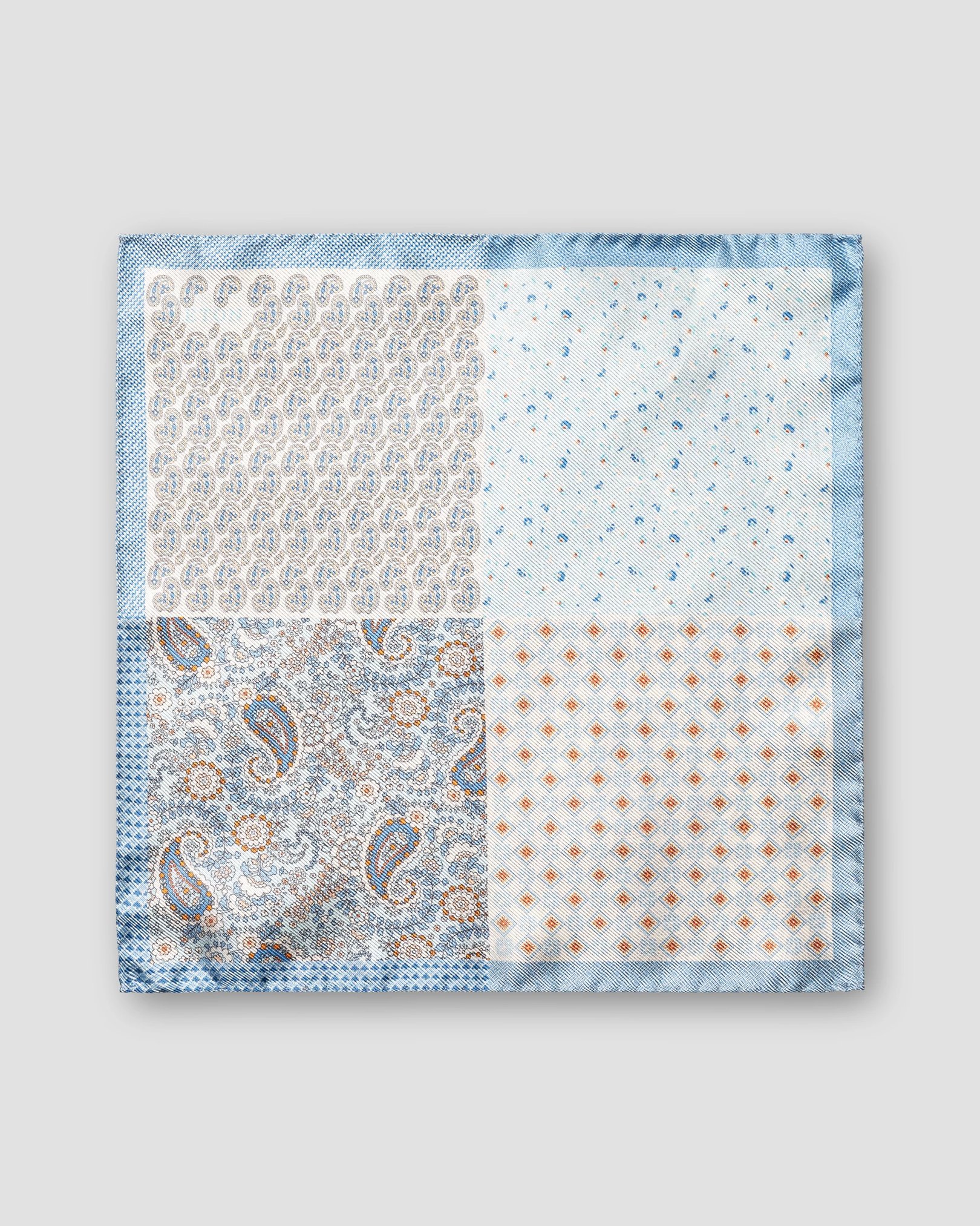Eton - light blue four sided pocket square