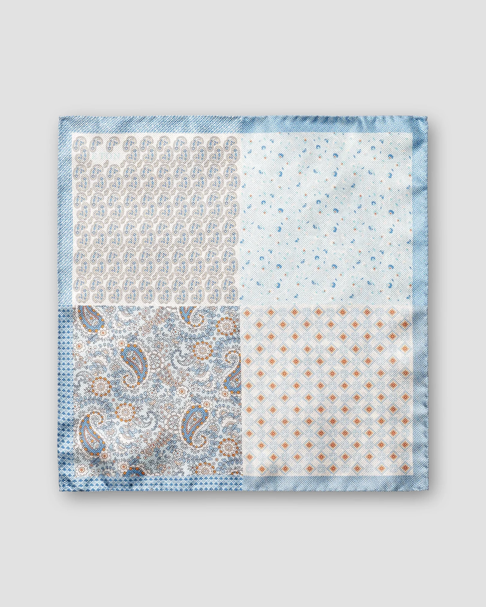 Eton - light blue four sided pocket square