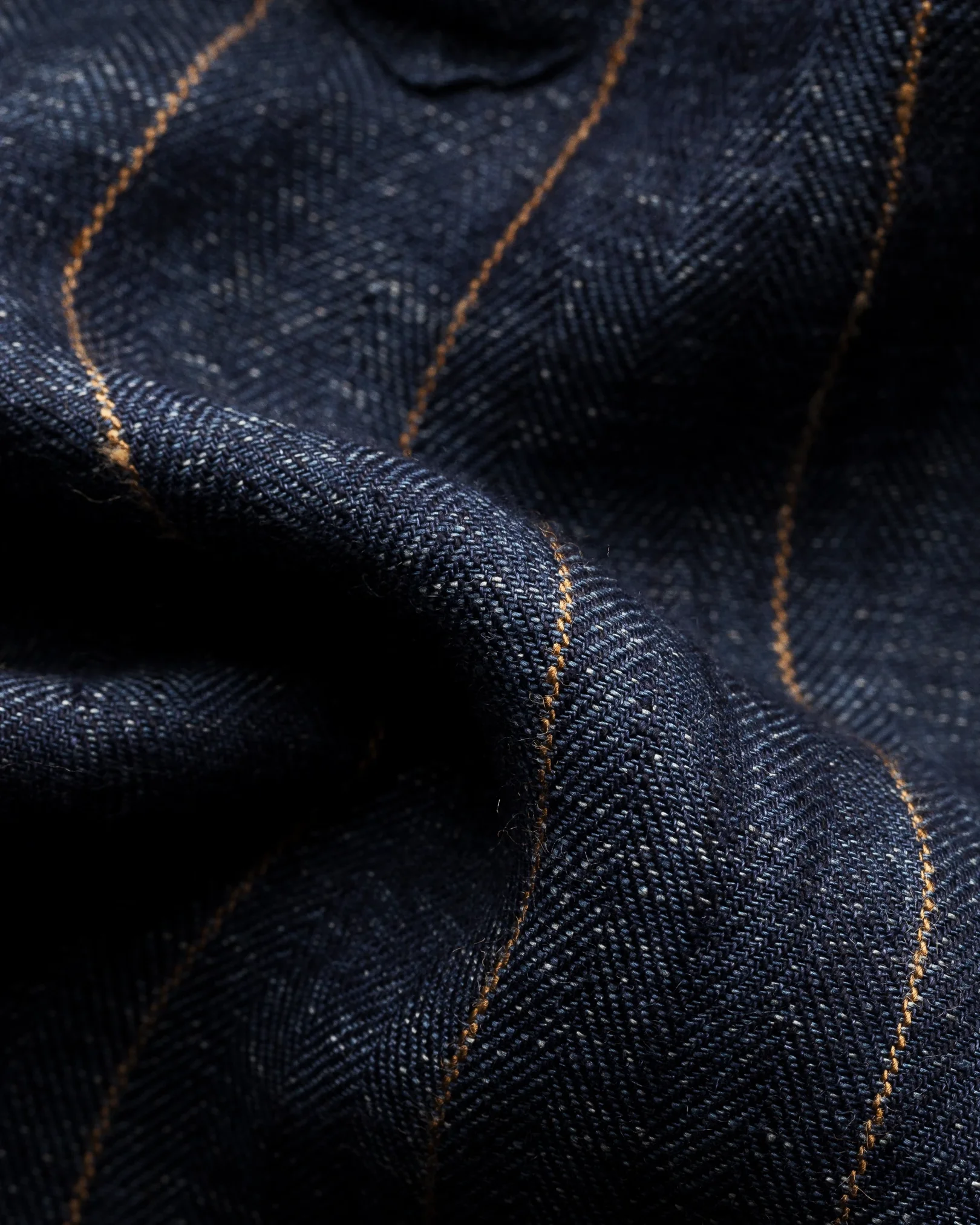 Eton - navy blue linen gabardine turn down single cuff pointed strap regular