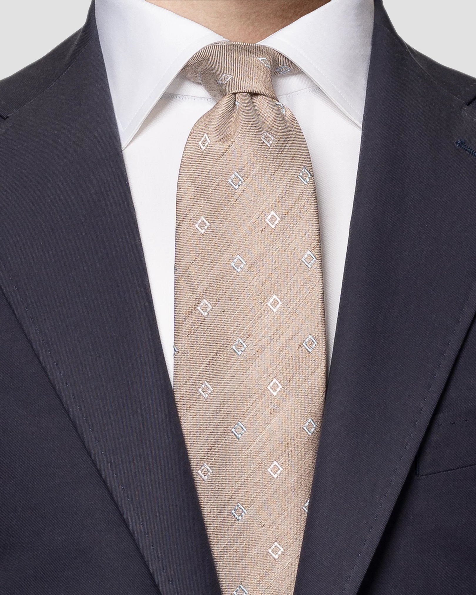 Eton - dark brown linen silk blend