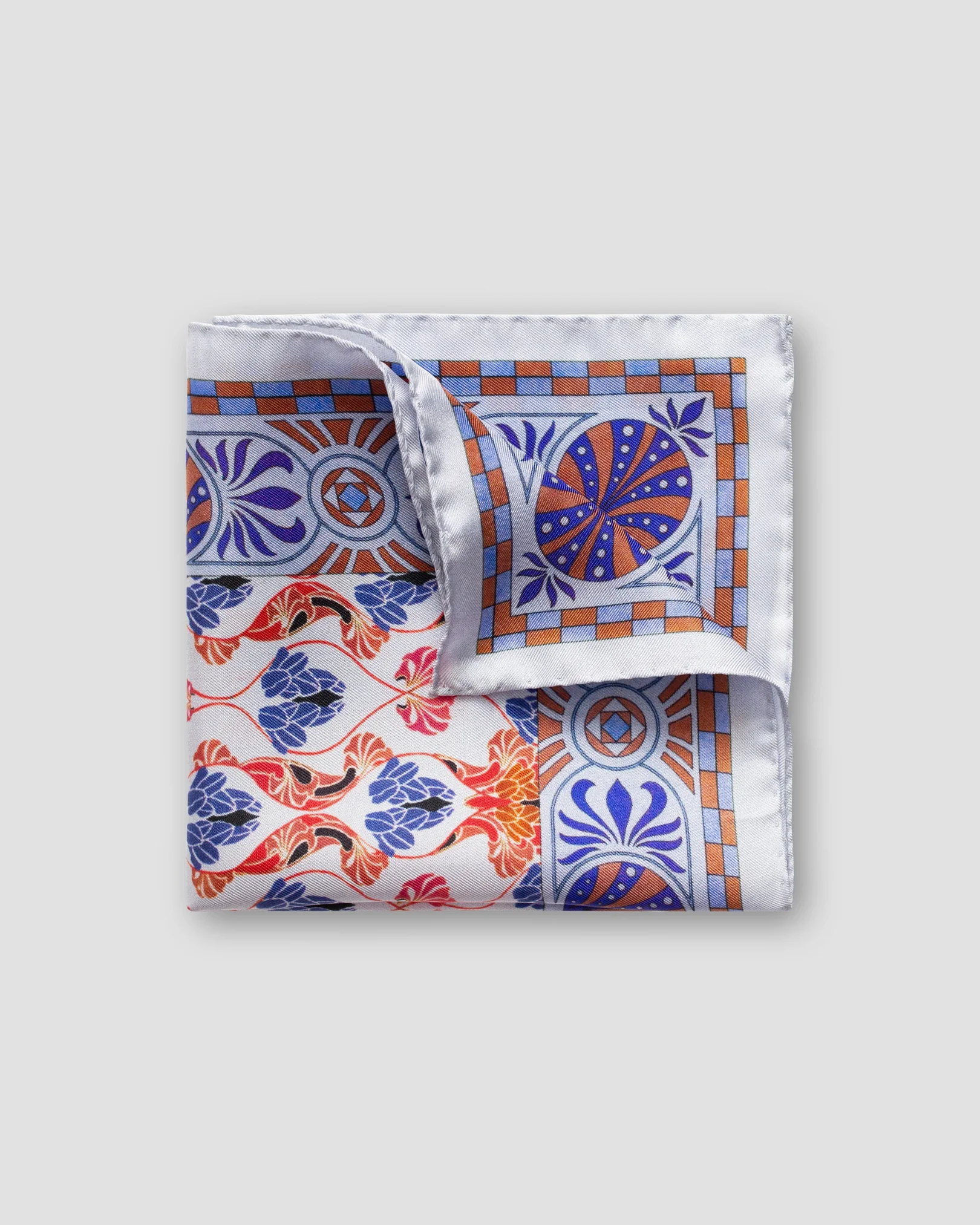 Eton - purple floral art deco pocket square