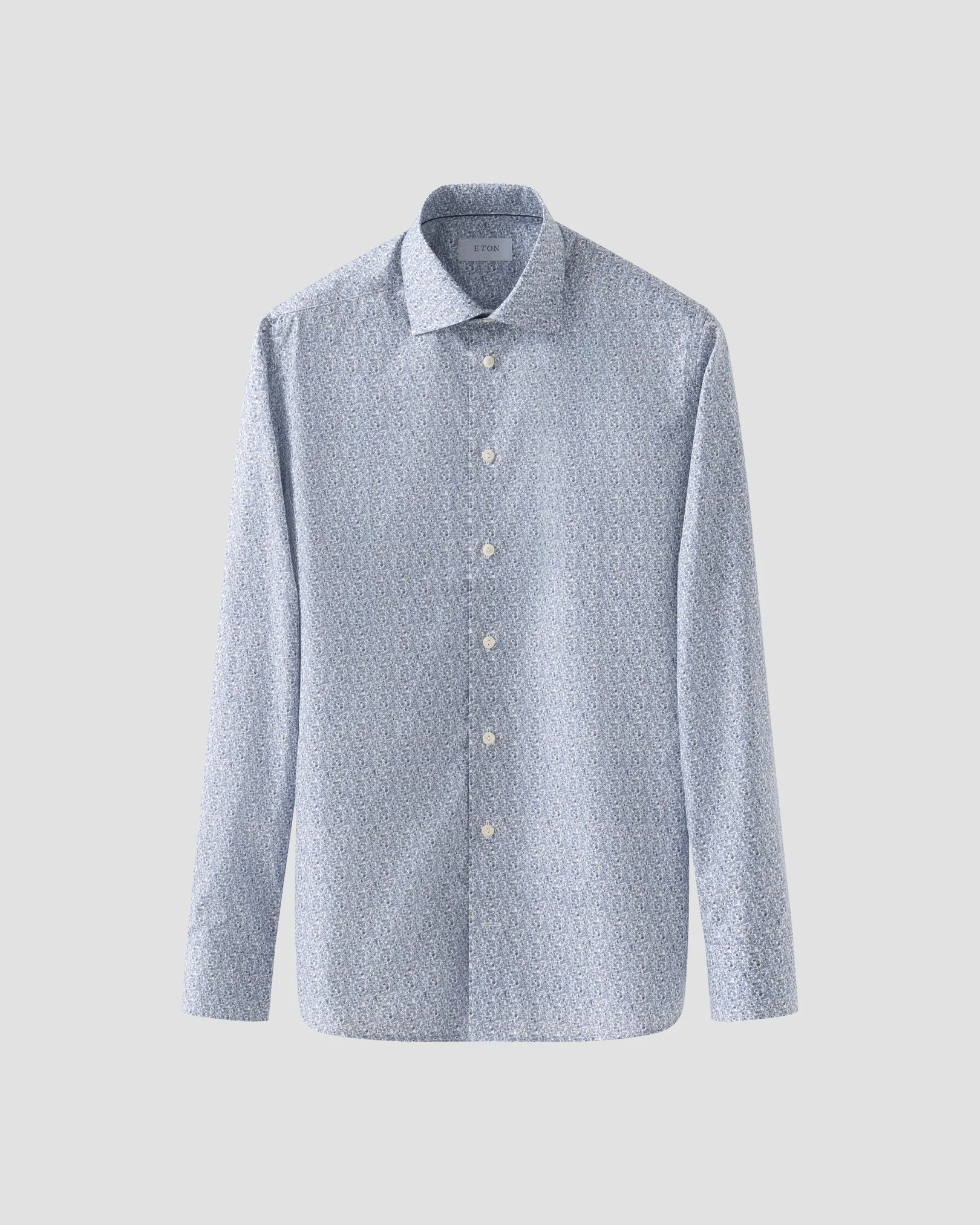 Eton - floral light blue twill shirt
