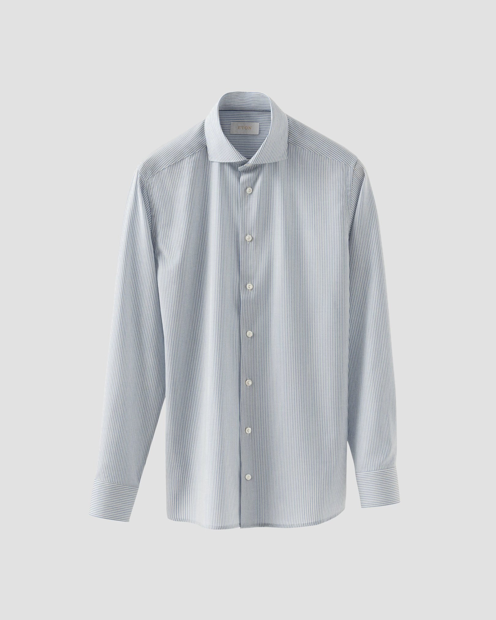 Eton - light blue striped merino