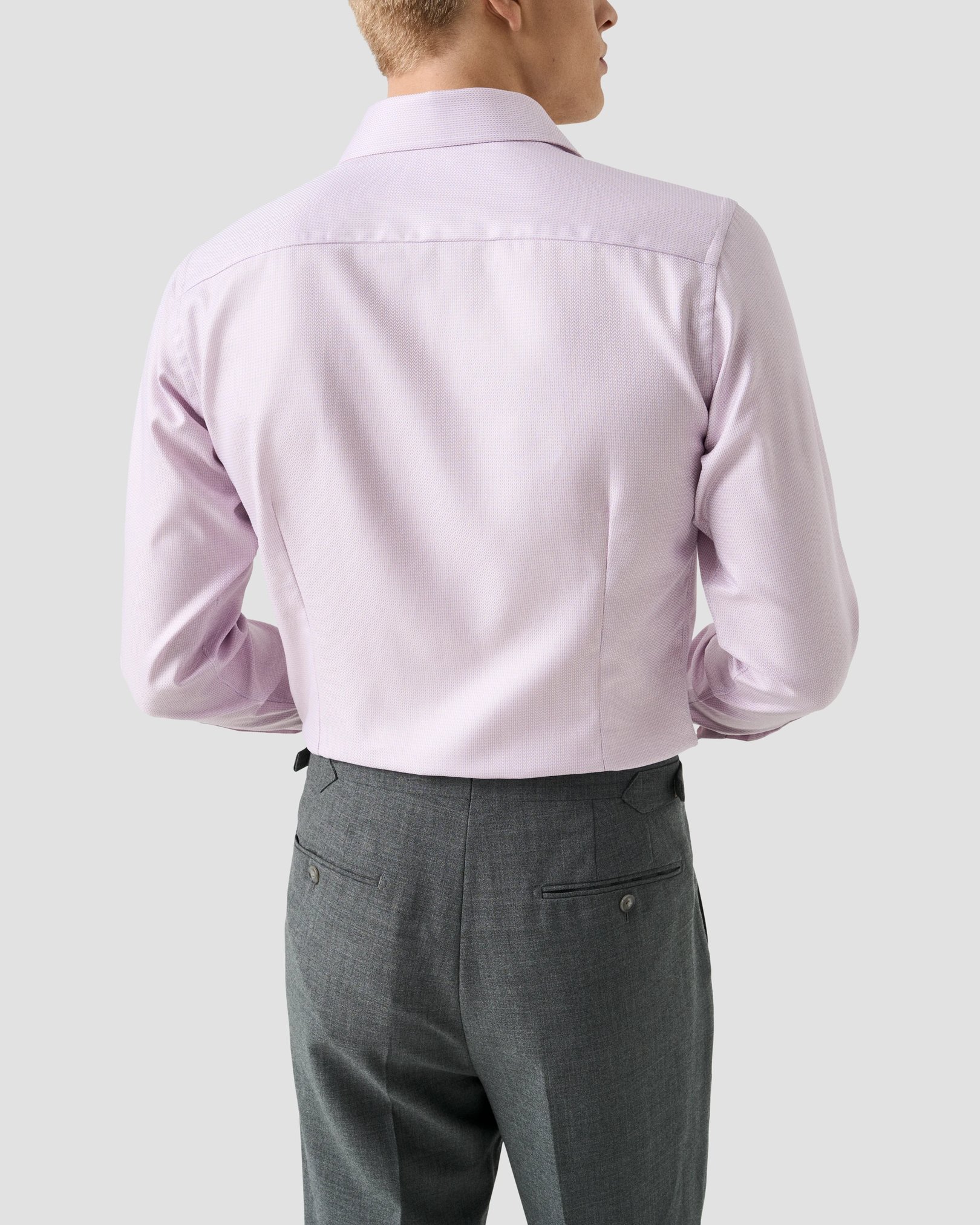 Eton - pink herringbone signature dobby shirt