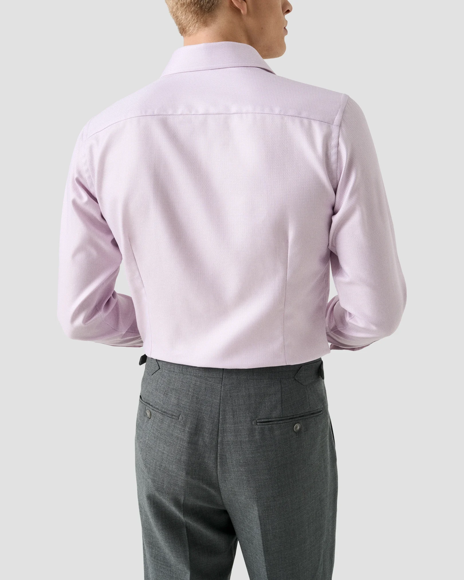 Eton - pink herringbone signature dobby shirt