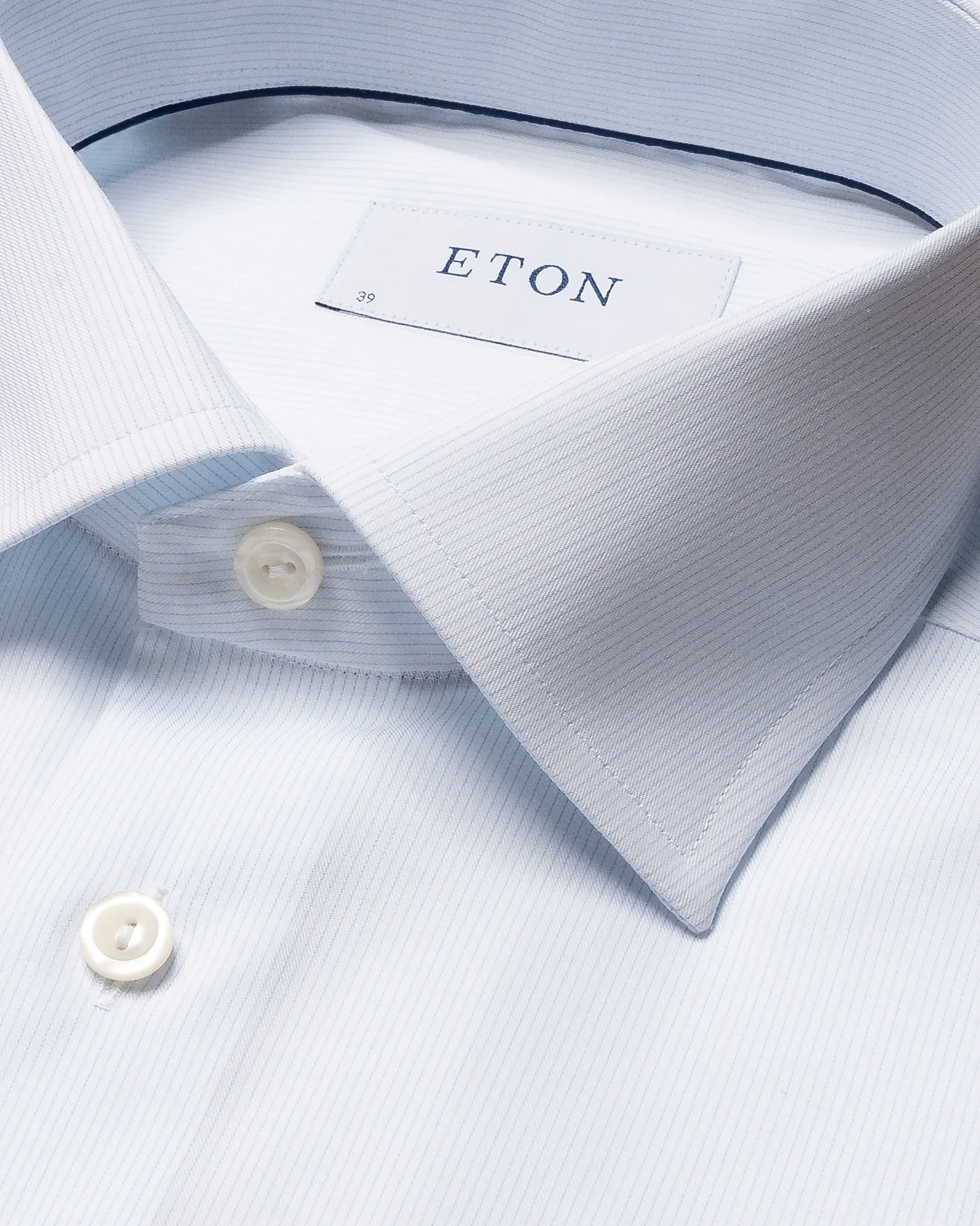 Eton - light blue twill solid shirt