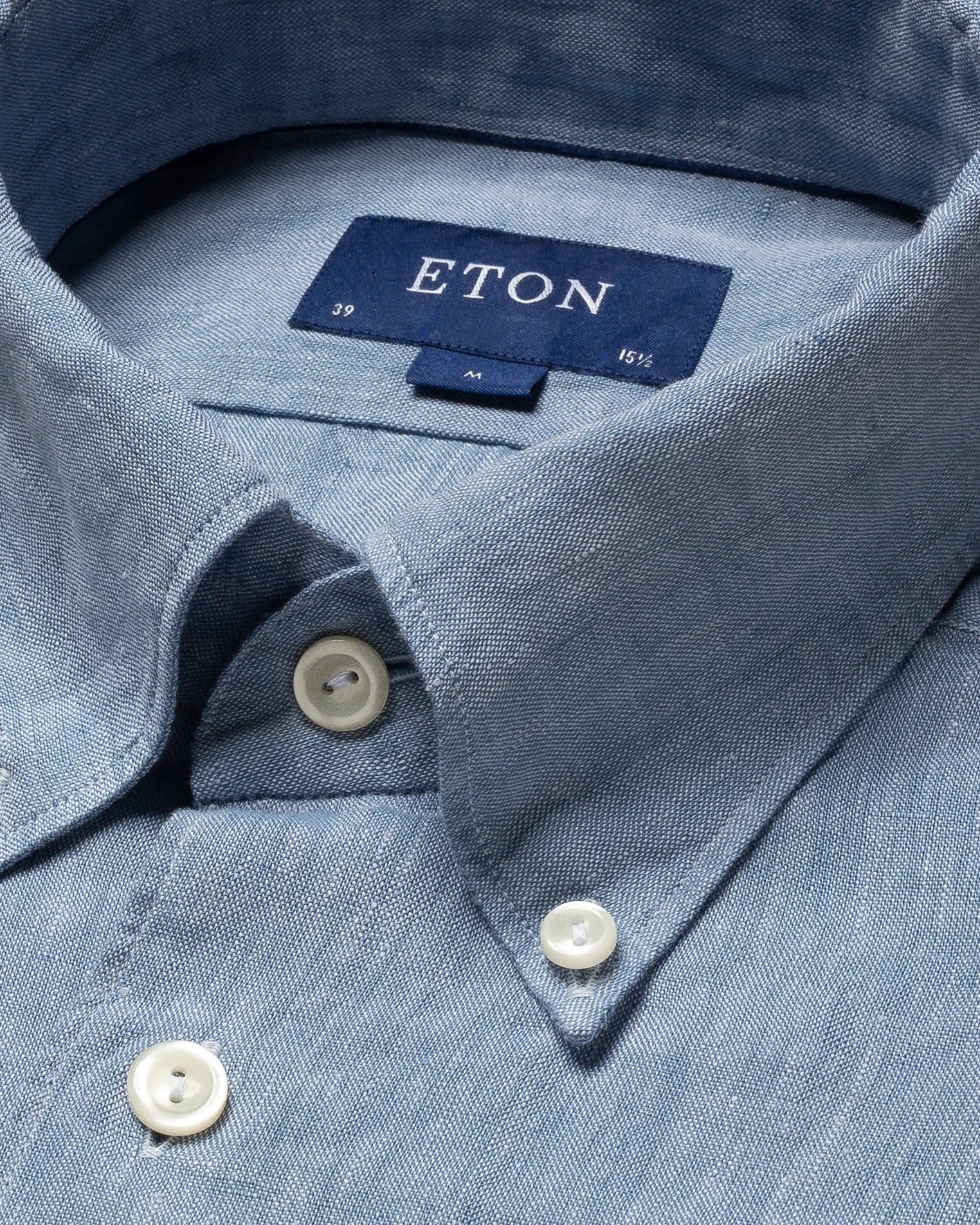 Eton - blue linen shirt short sleeve