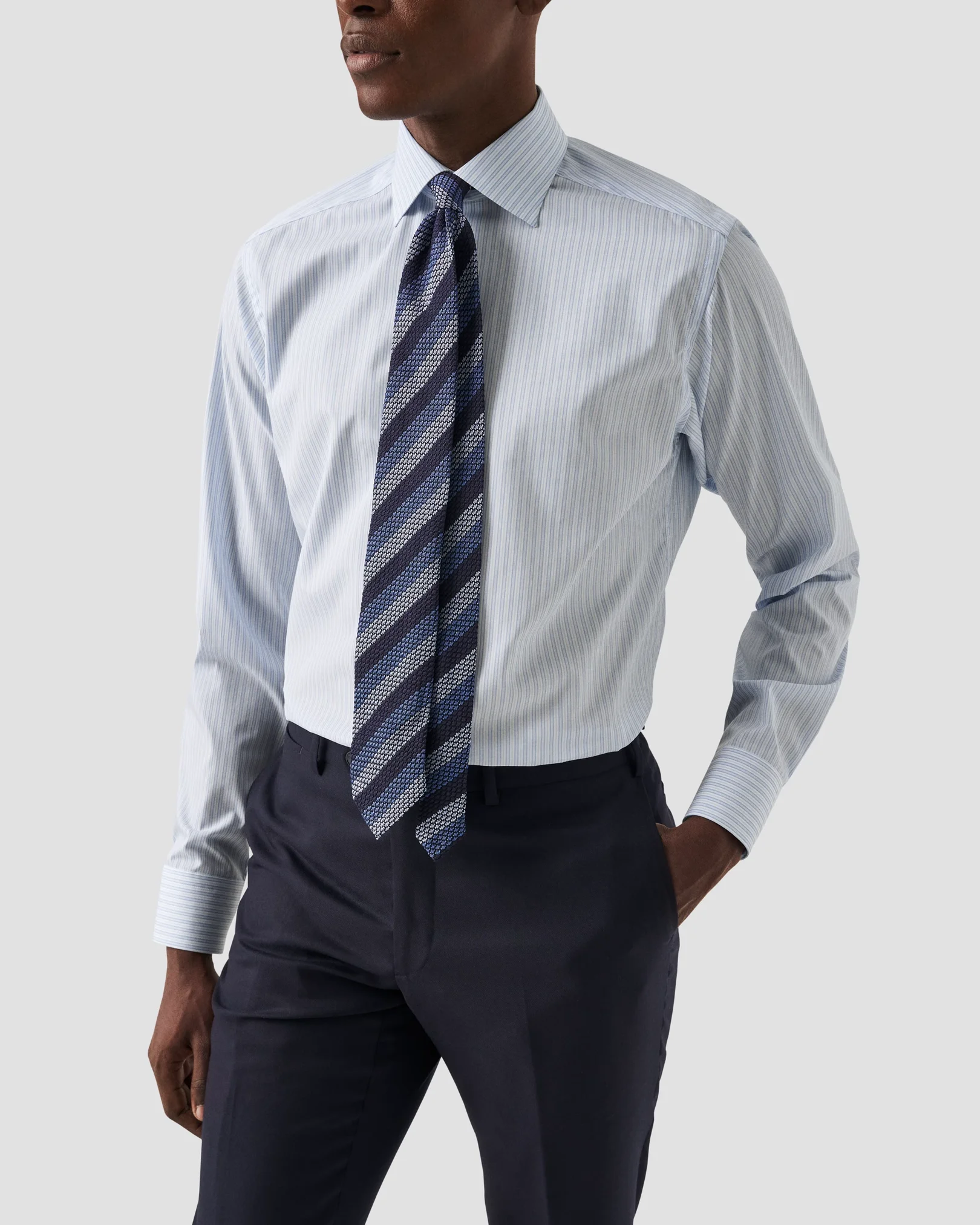 Eton - light blue poplin made to order