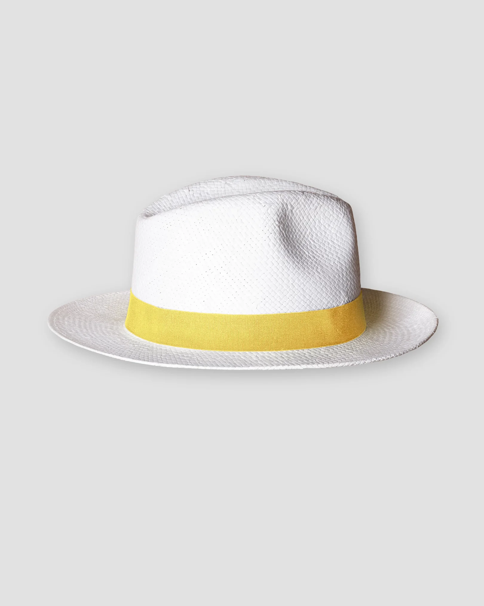 Eton - white straw hat yellow ribbon