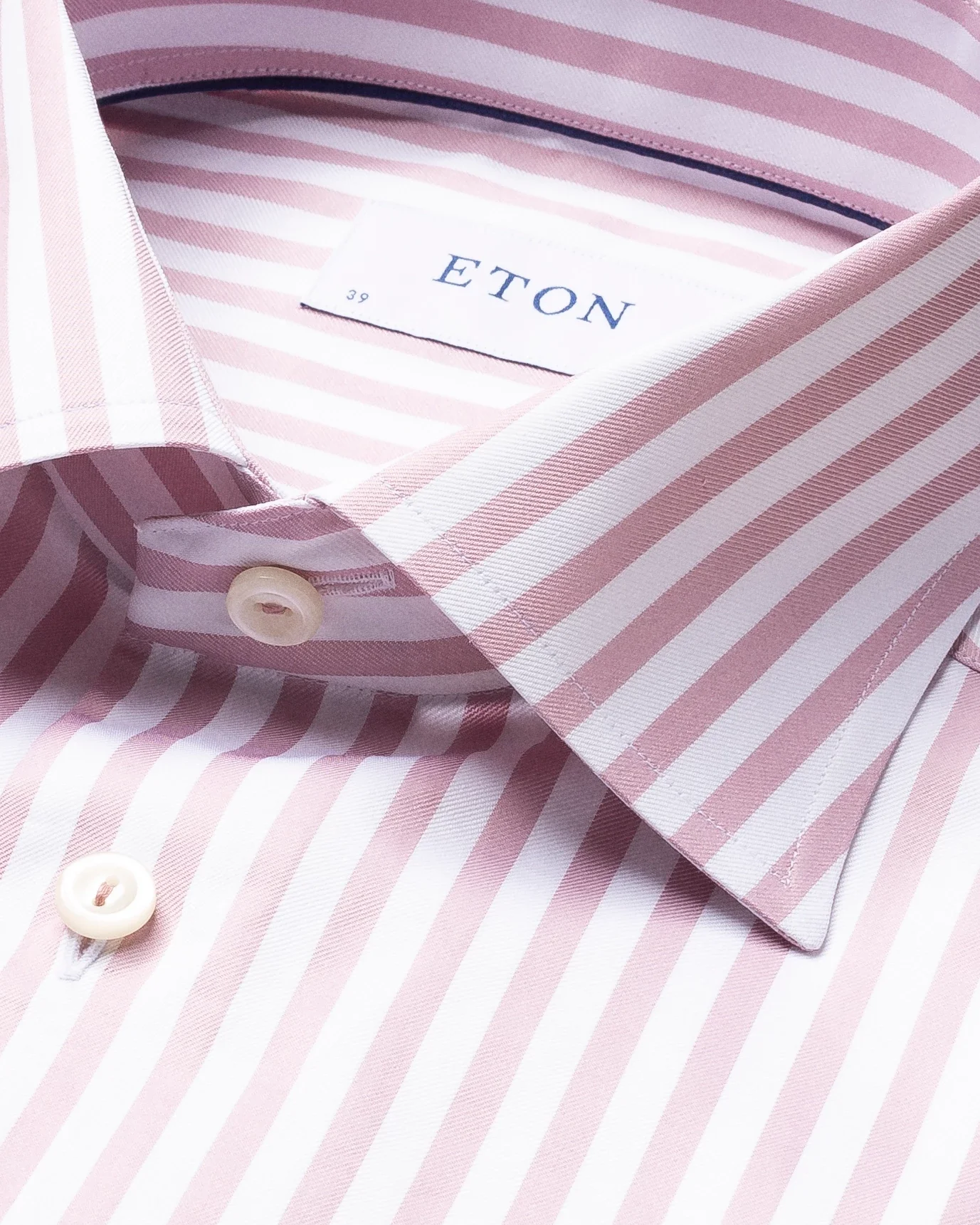 Eton - dusty pink bengal stripe signature twill shirt