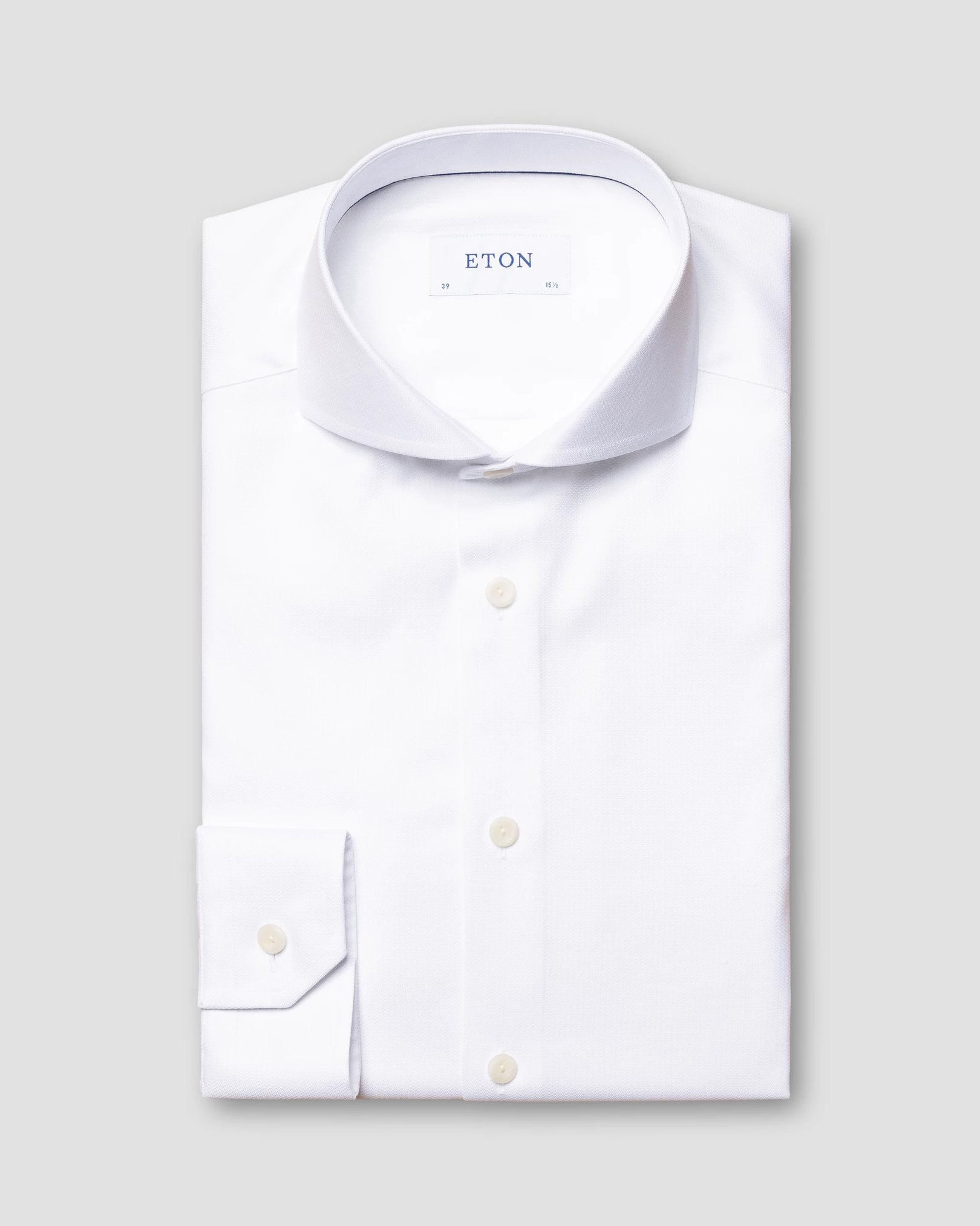 Eton - white cotton lyocell stretch