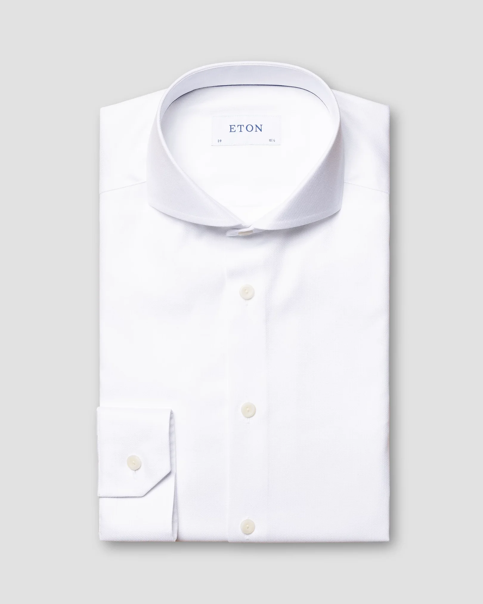 Eton - white cotton lyocell stretch