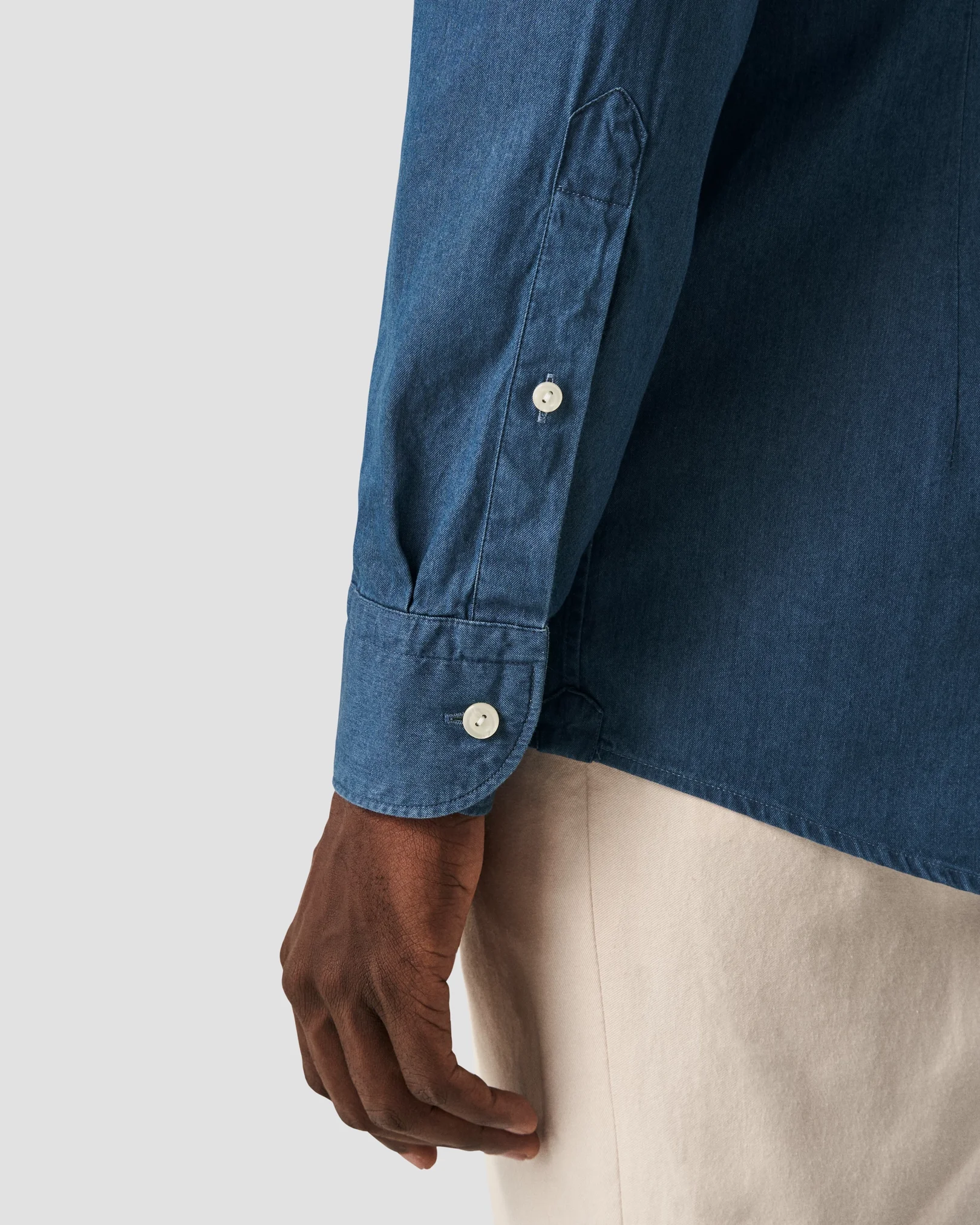 Eton - navy blue lightweight denim shirt