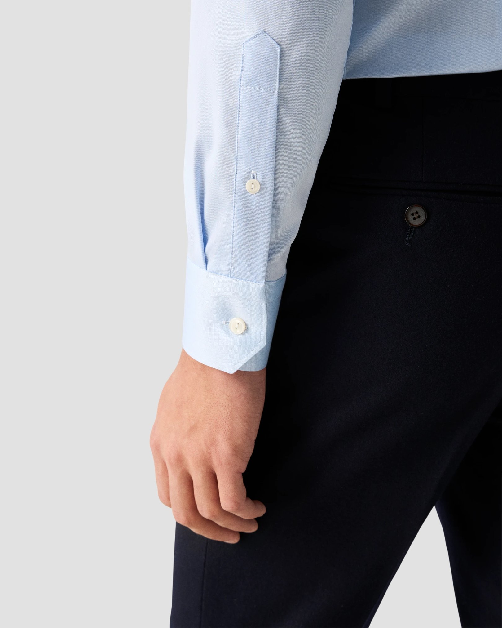 Eton - light blue signature twill shirt pointed