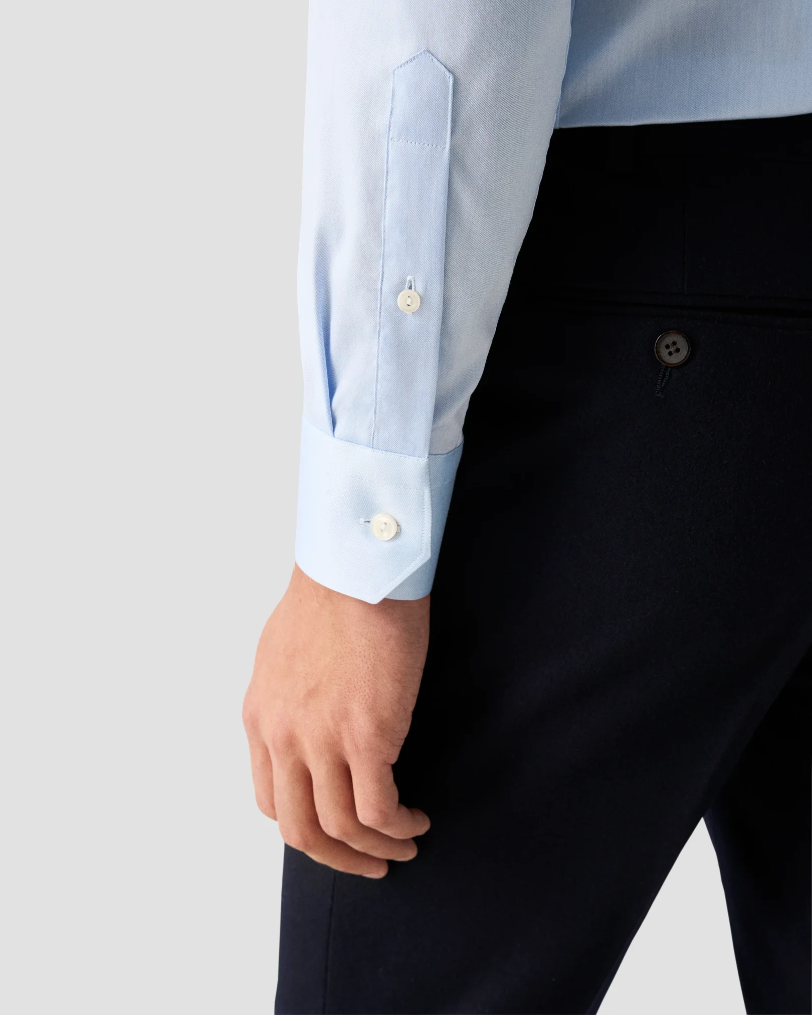 Eton - light blue signature twill shirt pointed