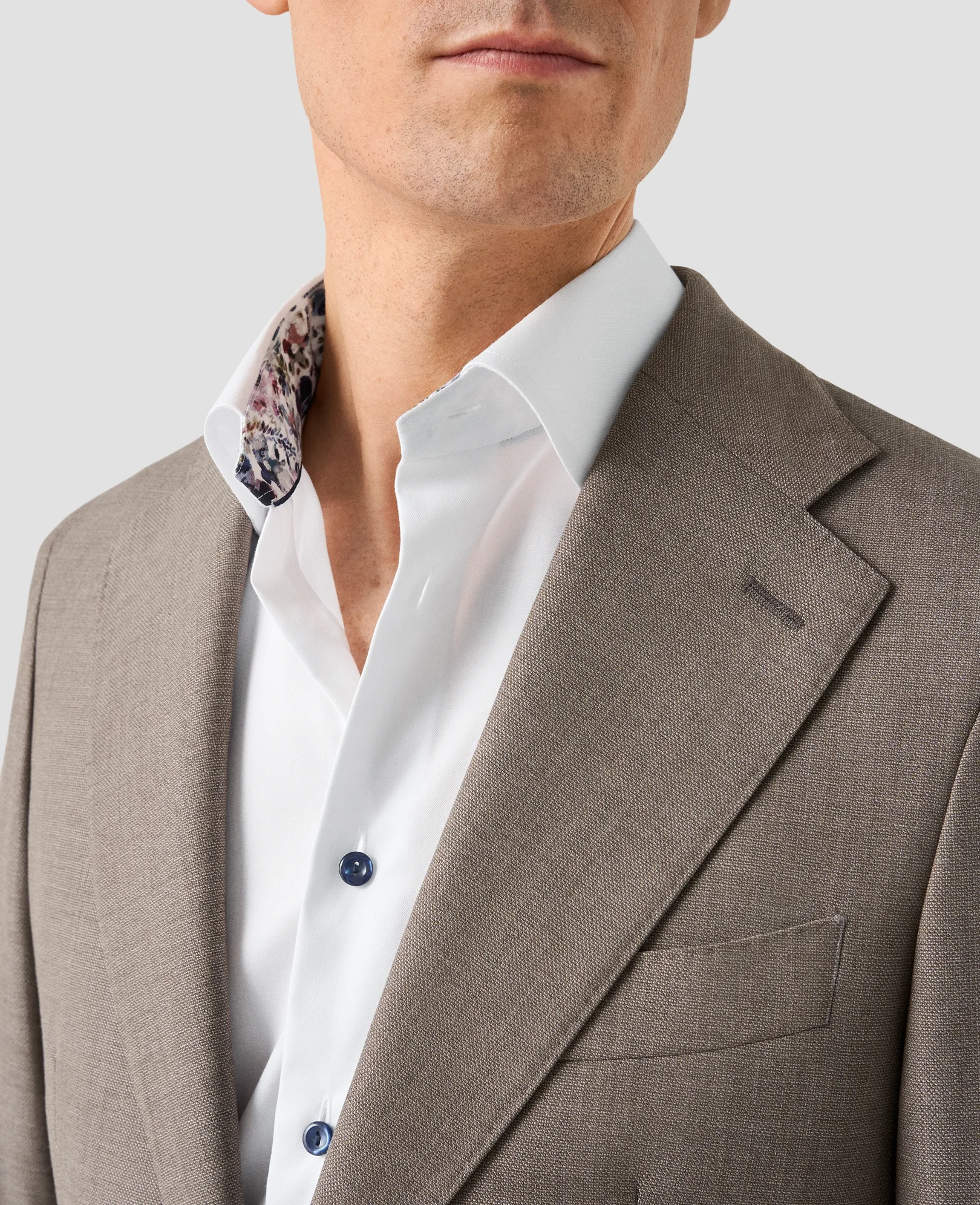 Eton - white floral effect signature twill shirt