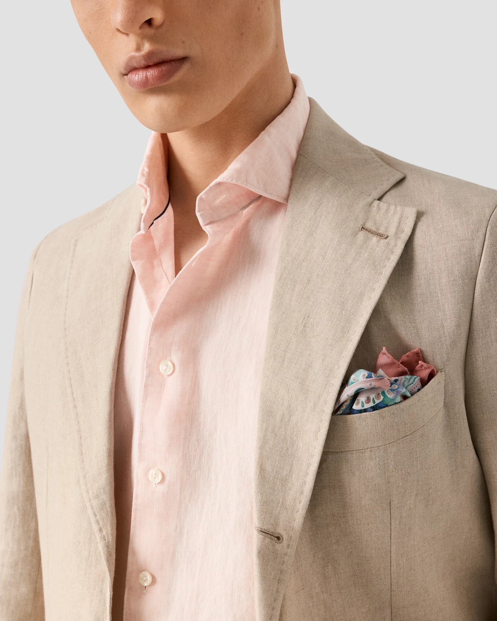 Eton - pink linen solid