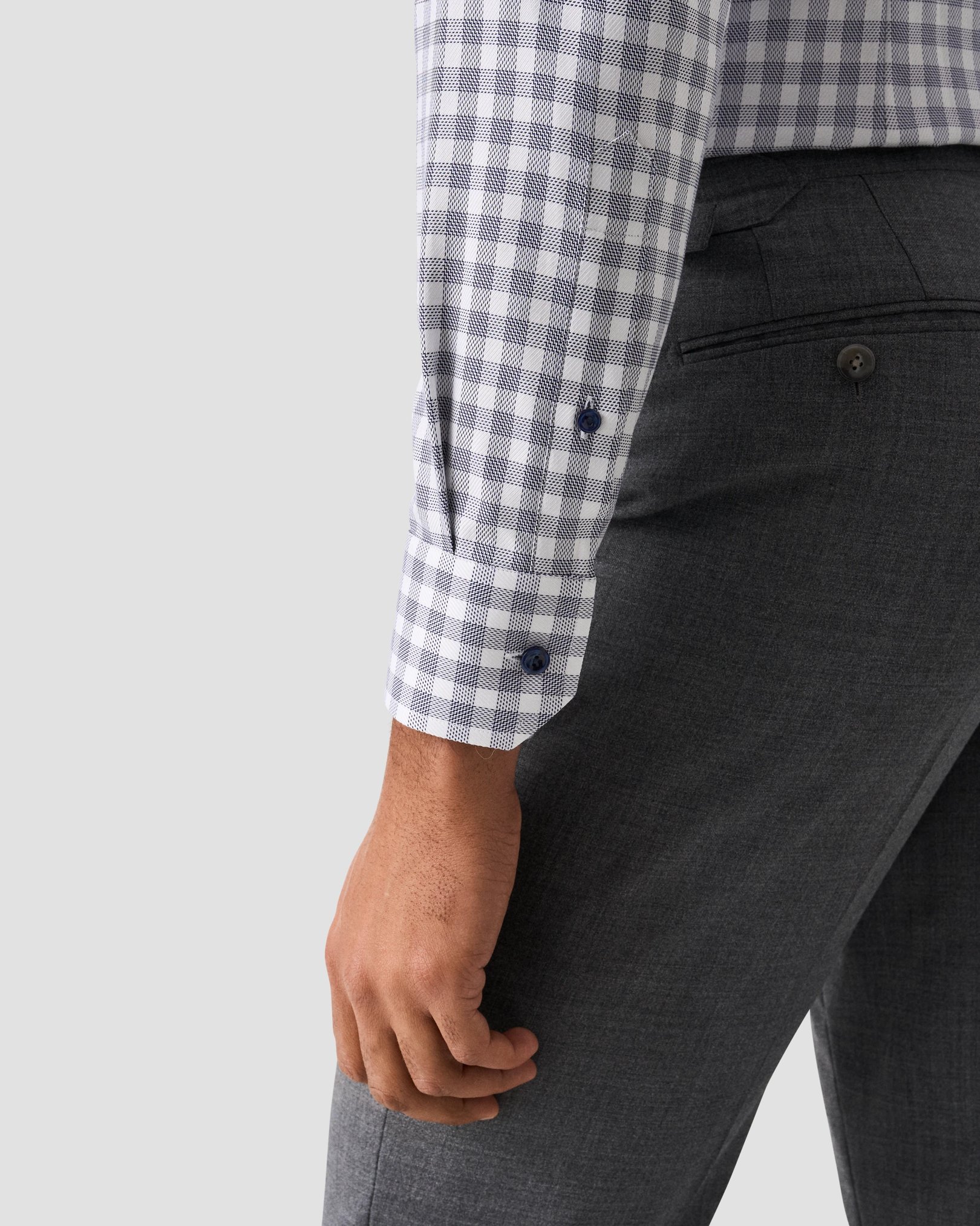 Eton - dark blue check signature twill shirt