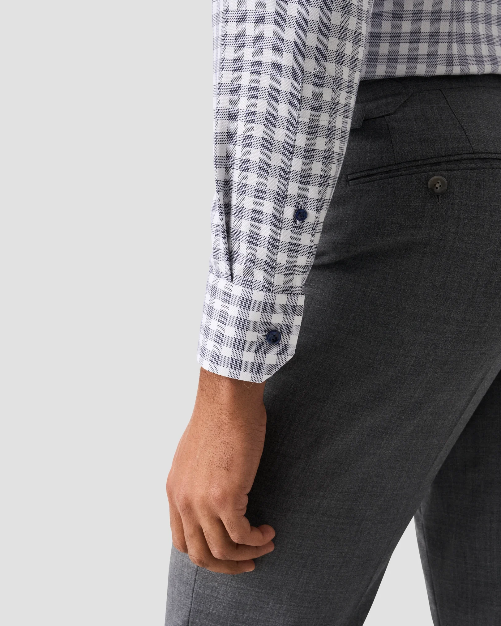 Eton - dark blue check signature twill shirt