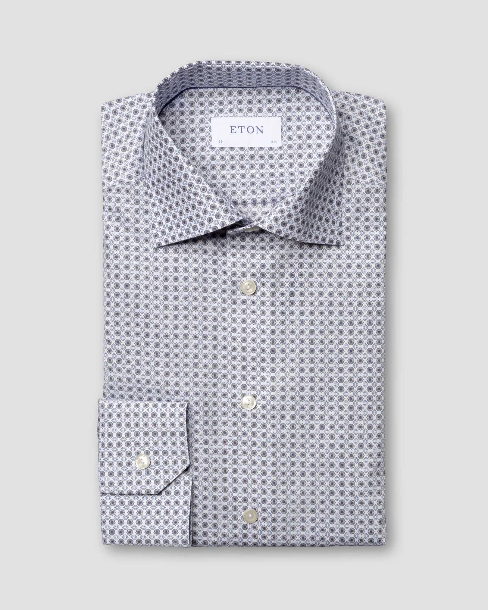 Eton - beige medallions print shirt