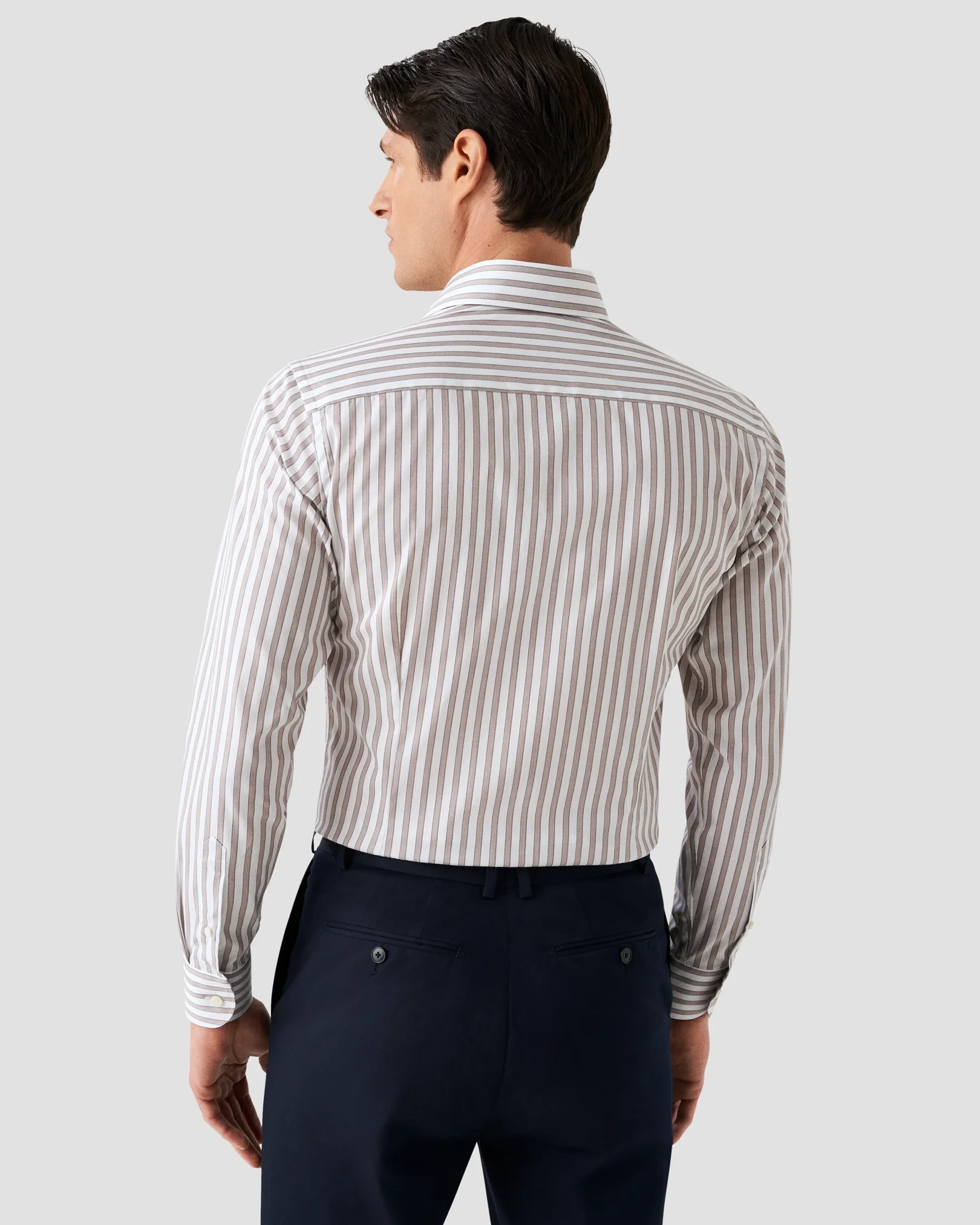 Eton - brown fine twill stretch