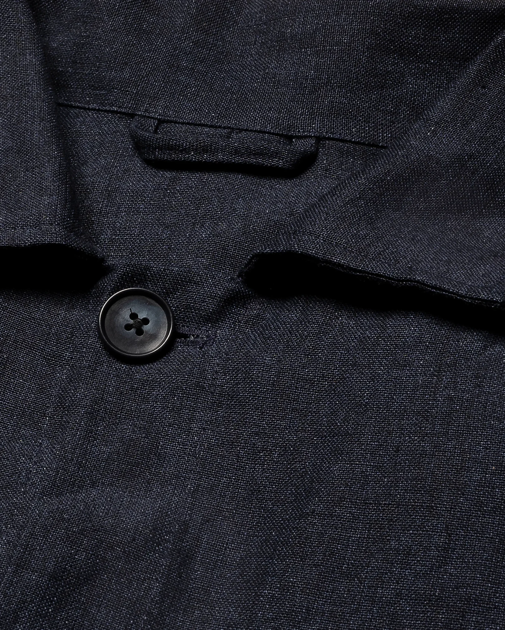 Eton - navy blue turndown linen overshirt