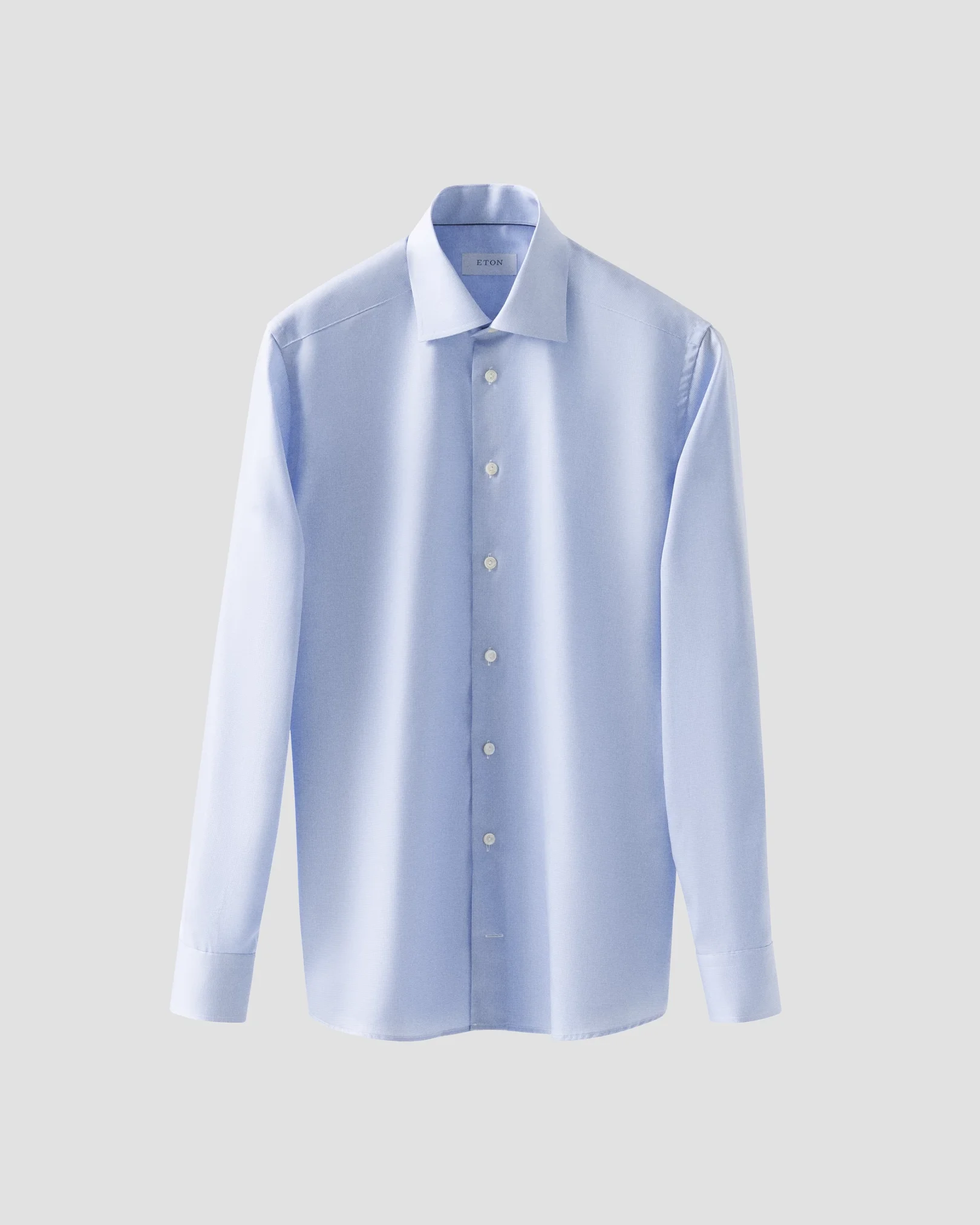 Eton - light blue hounds tooth shirt