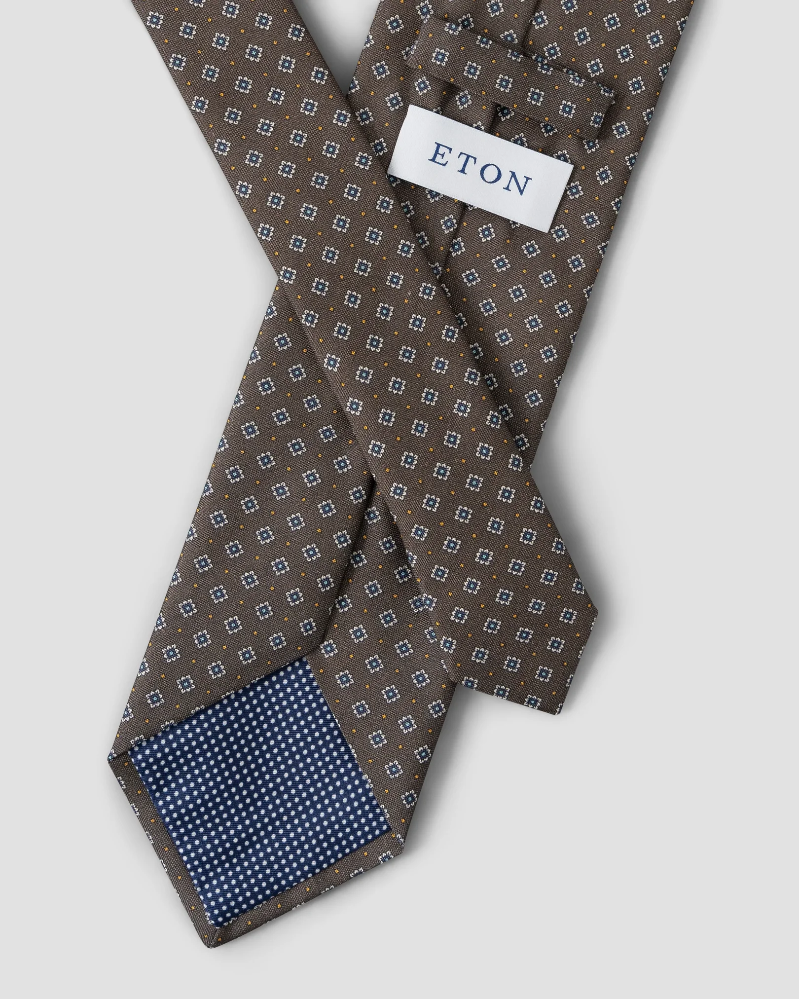 Eton - brown mircro floral tie
