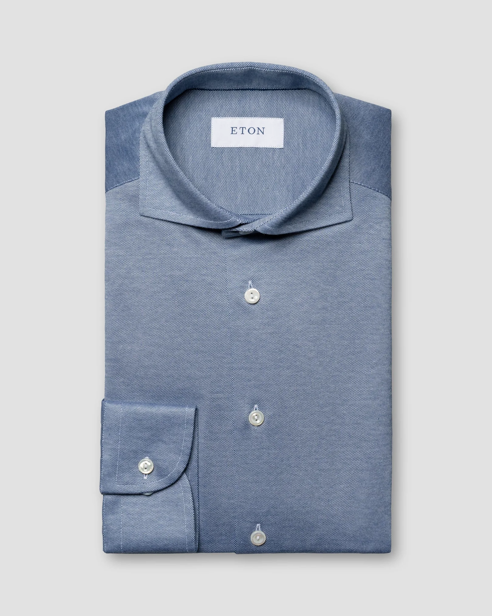 Eton - mid blue jersey wide spread