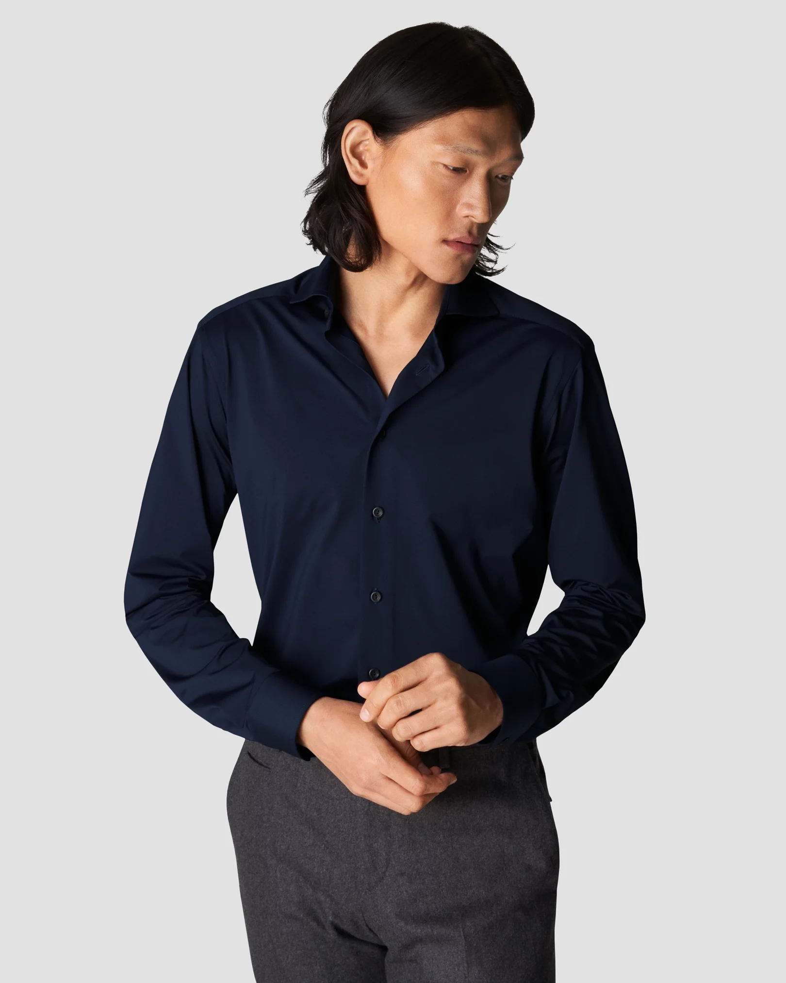Eton - navy blue 4 way stretch