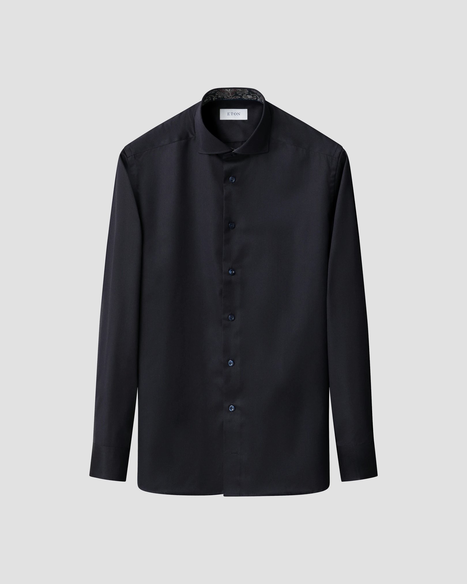Eton - wide spread navy blue signature twill
