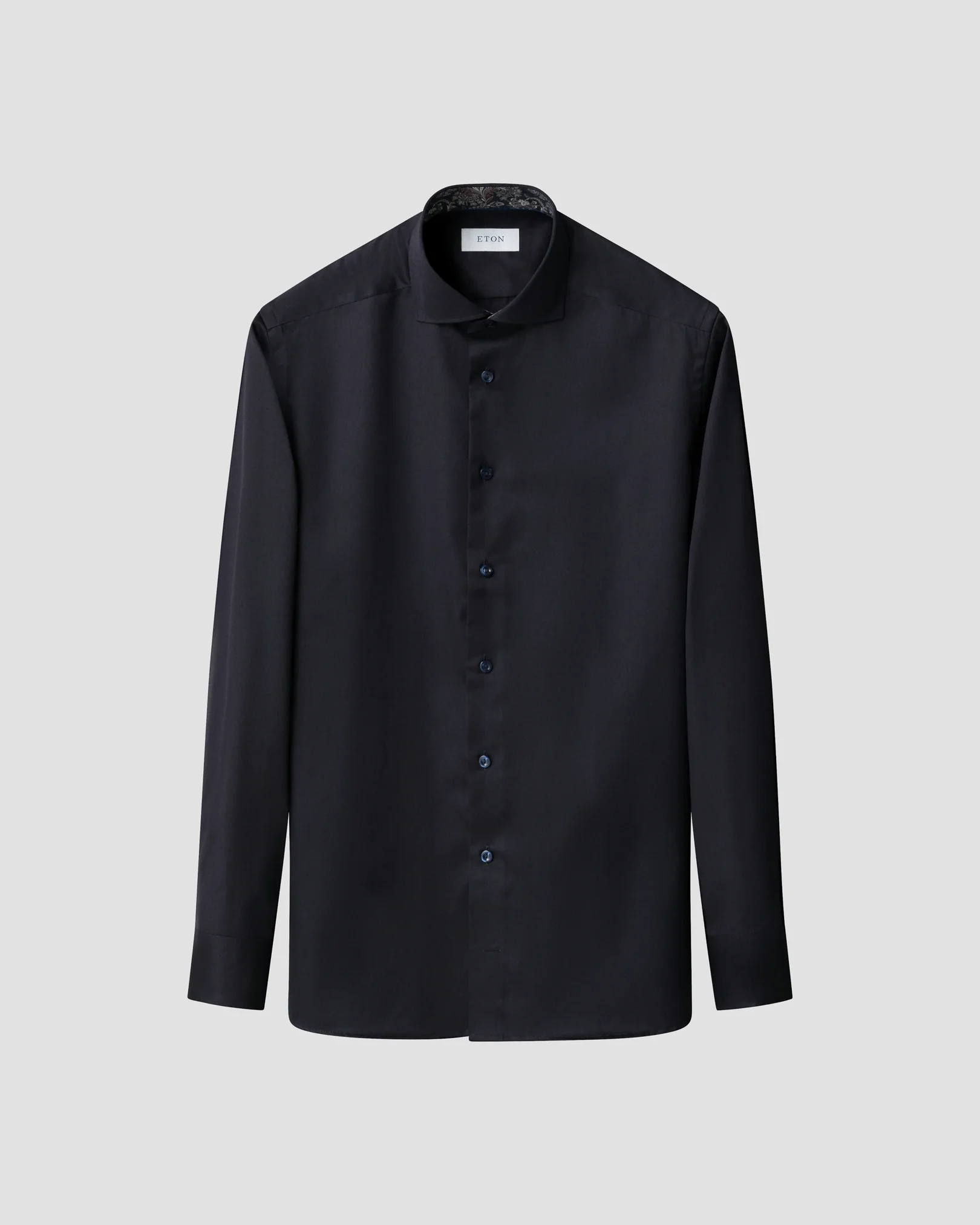 Eton - wide spread navy blue signature twill