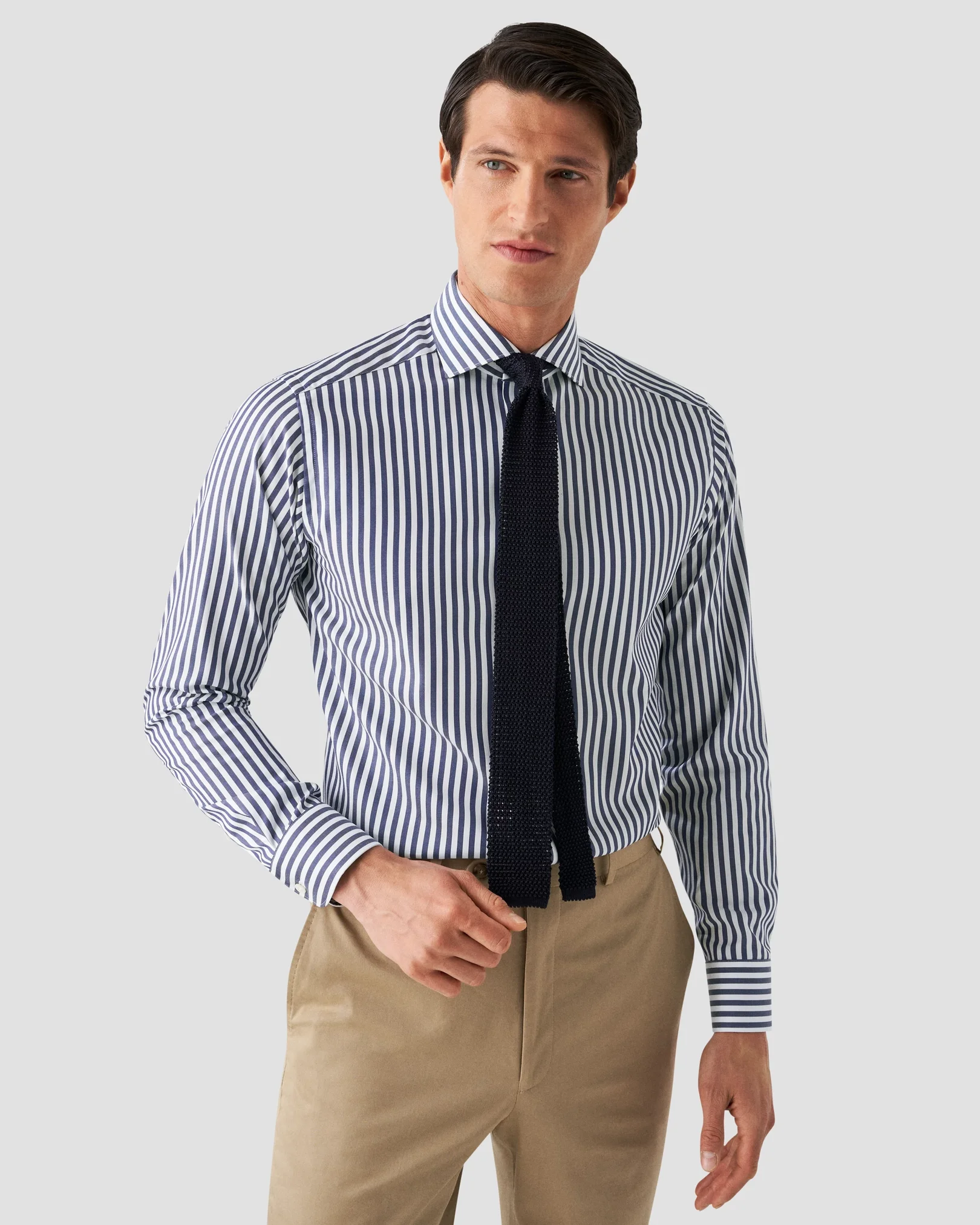 Eton - navy blue signature twill archive stripe