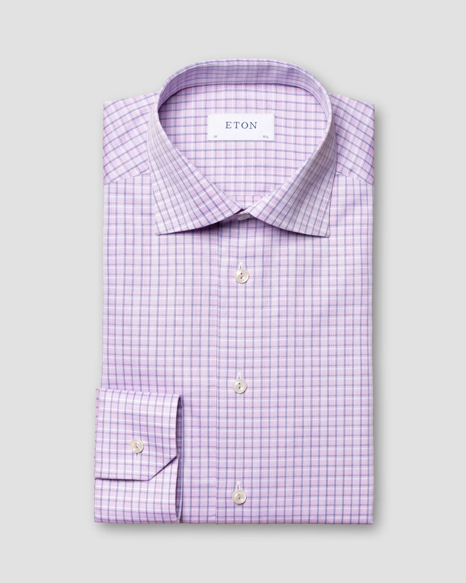 Eton - light purple signature twill cut away single checked