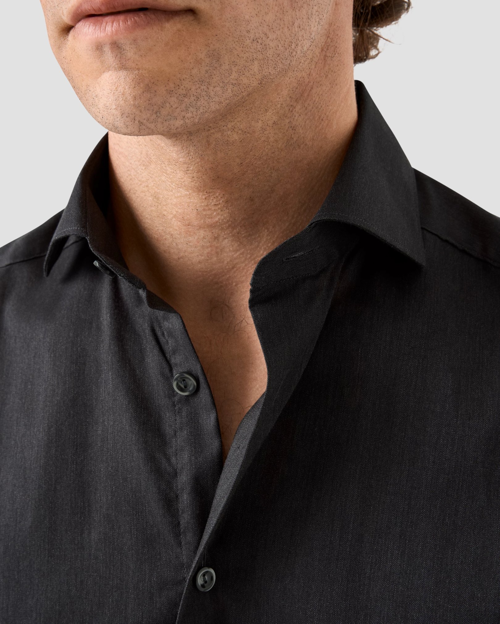Eton - dark grey flanell widespread collar