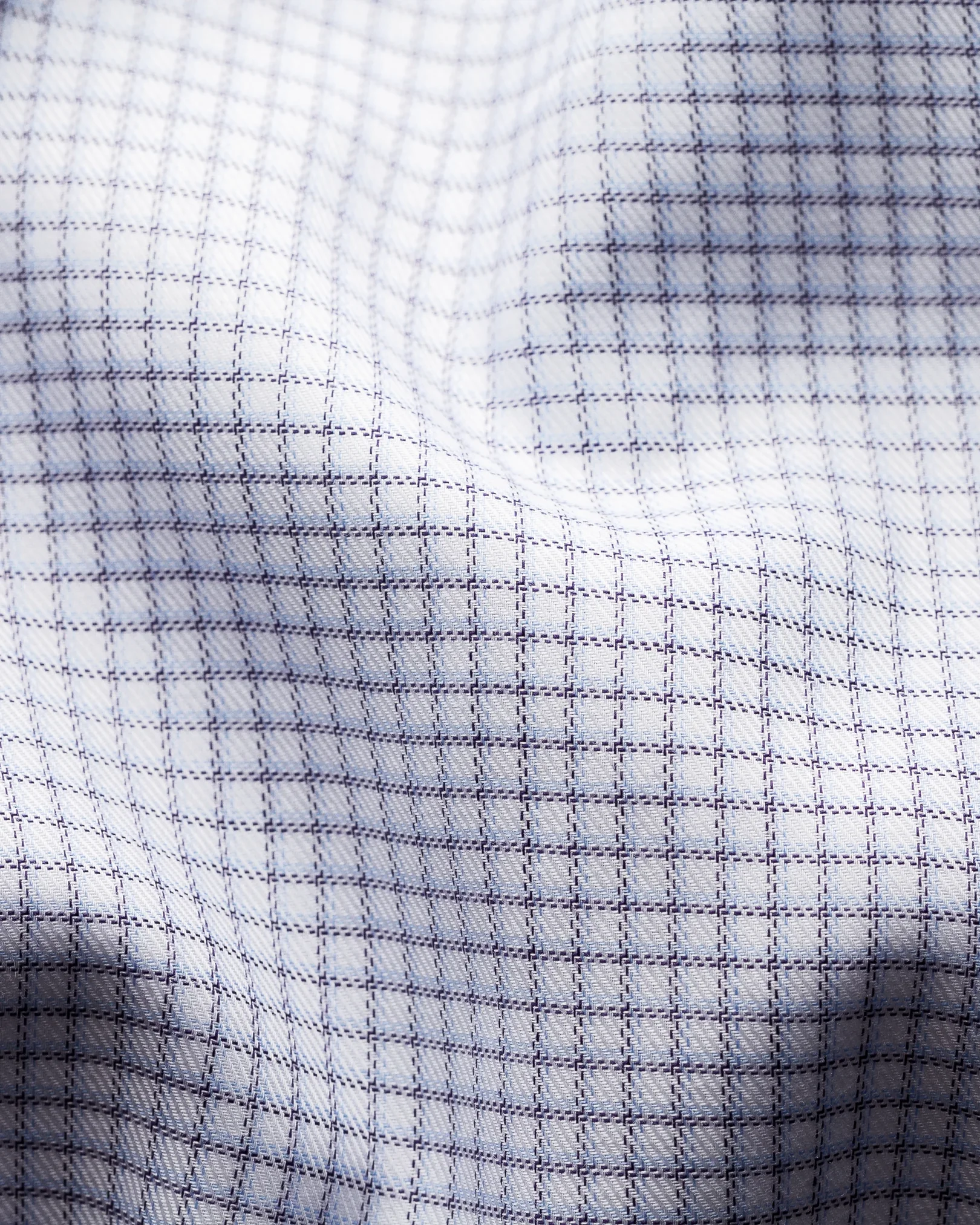 Eton - navy mini checked signature twill shirt